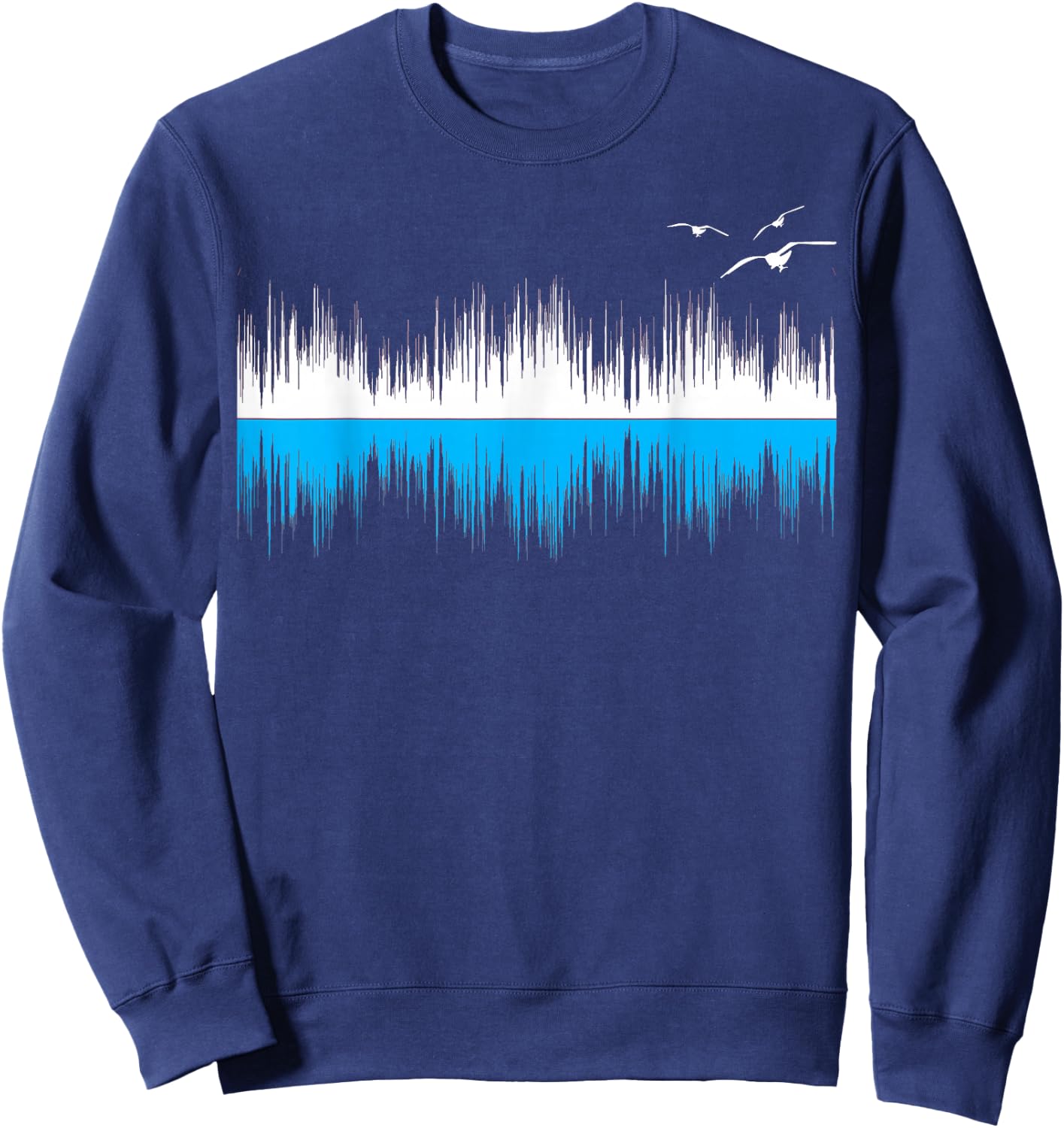 Sheldon Nerdy Seagull Sound Wave Science Ocean Beach Lover Sweatshirt - Sweatshirt | Navy