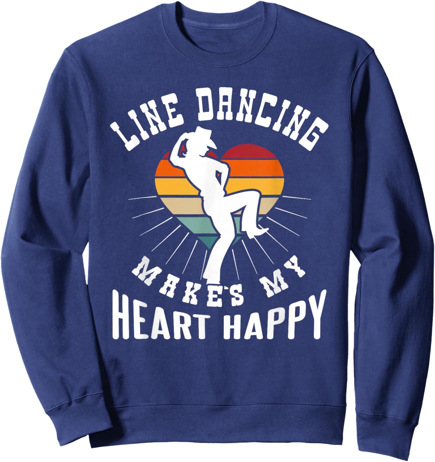 Line Dancing Makes My Heart Happy Sweatshirt - Sweatshirt | Navy