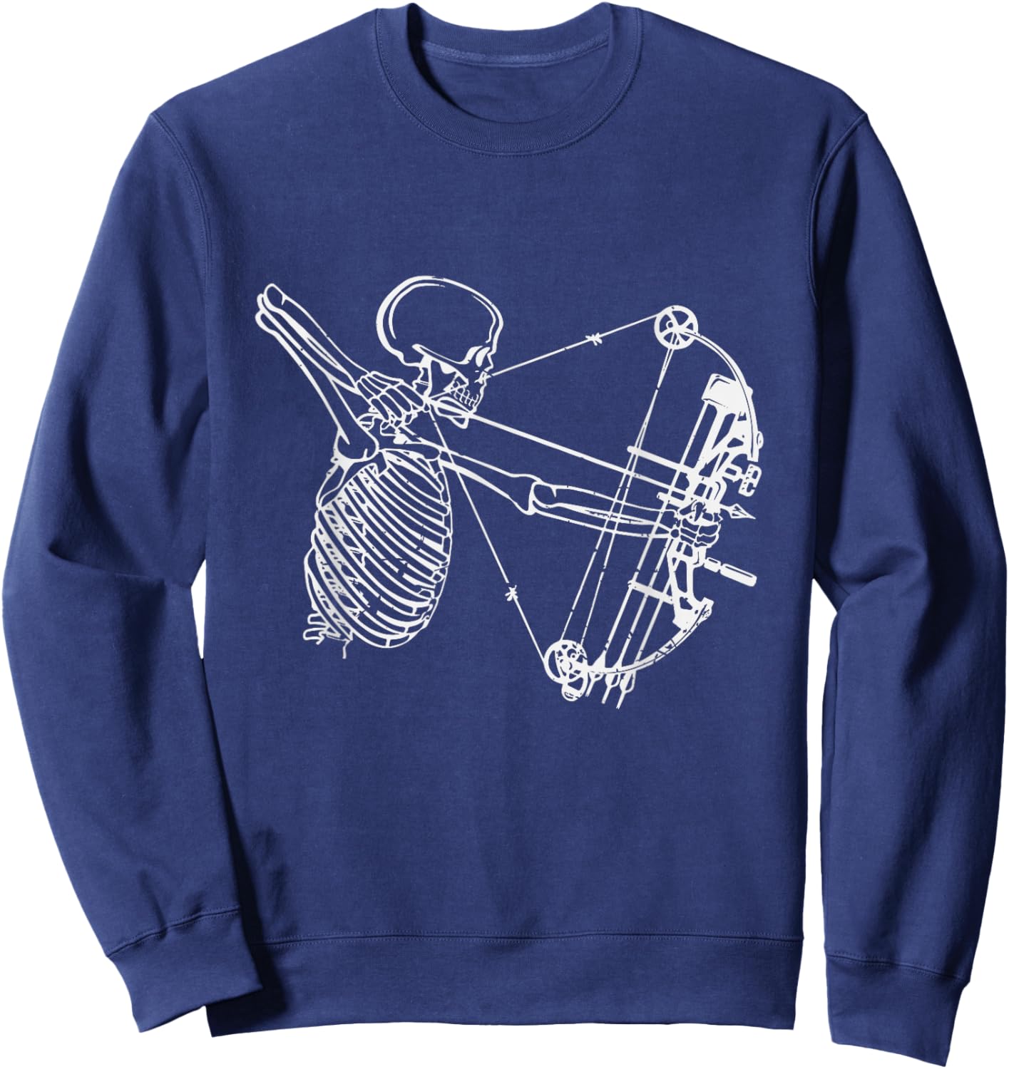 Cool Skeleton With Bow Skull Archery Hunting Gift Sweatshirt - Sweatshirt | Navy
