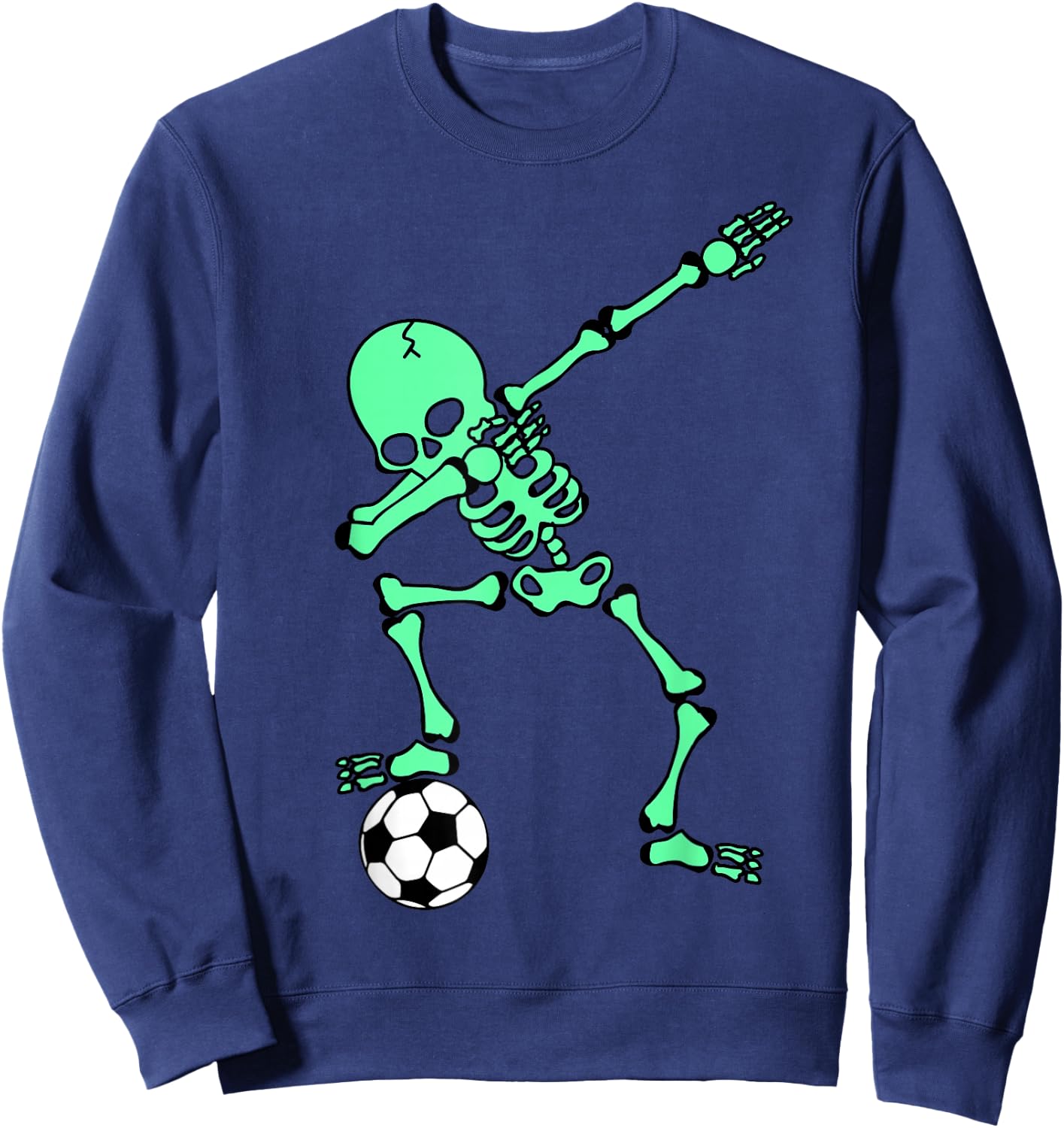 Dabbing Skeleton Soccer Shirt, Halloween Dab Shirt, Kids Sweatshirt - Sweatshirt | Navy