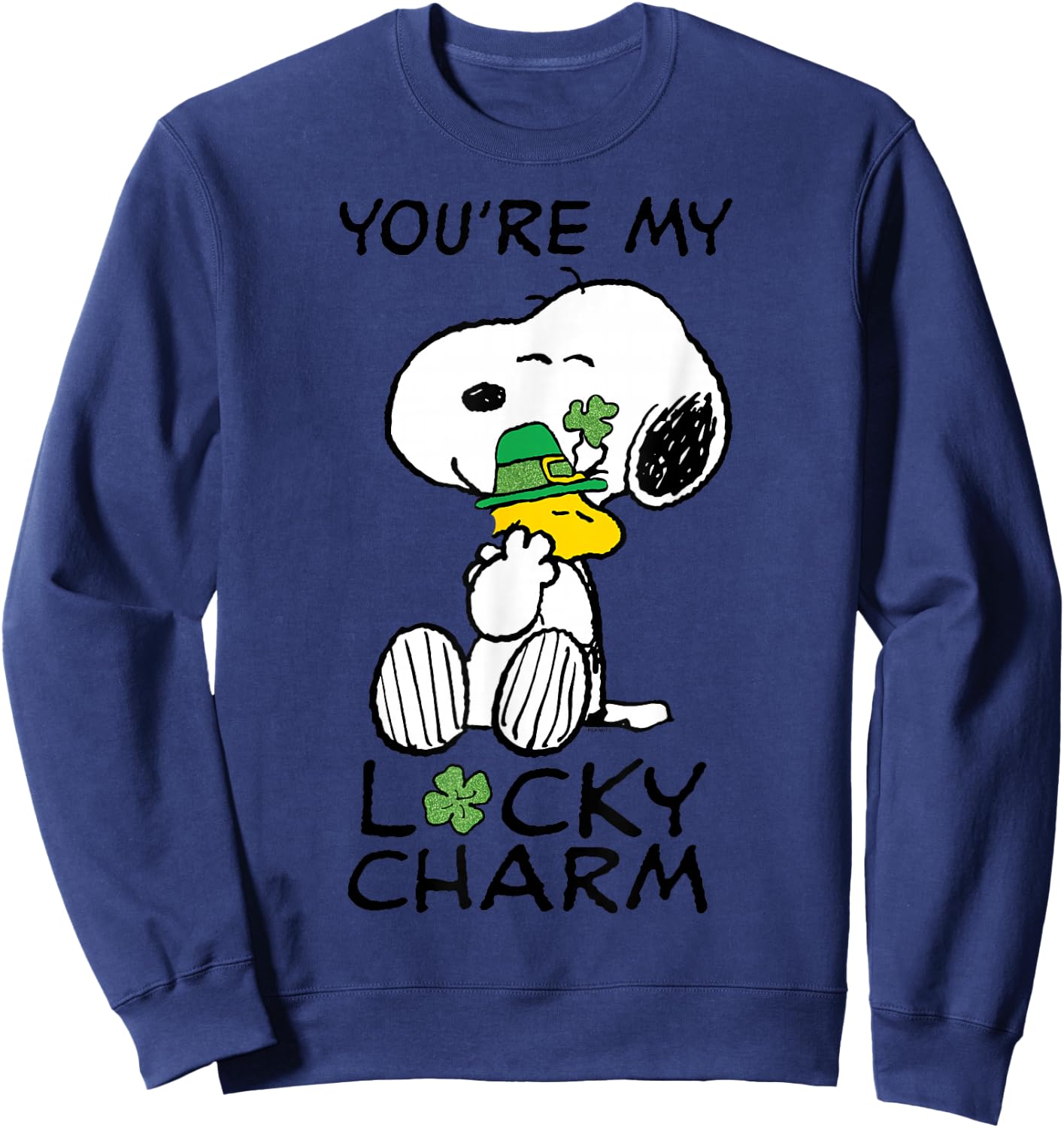 Peanuts St. Patrick's Snoopy Lucky Charm Clover Sweatshirt - Sweatshirt | Navy