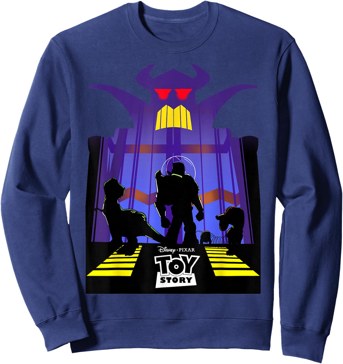 Disney Pixar Toy Story Zurg Frame Buzz Silhouette Logo Sweatshirt - Sweatshirt | Navy