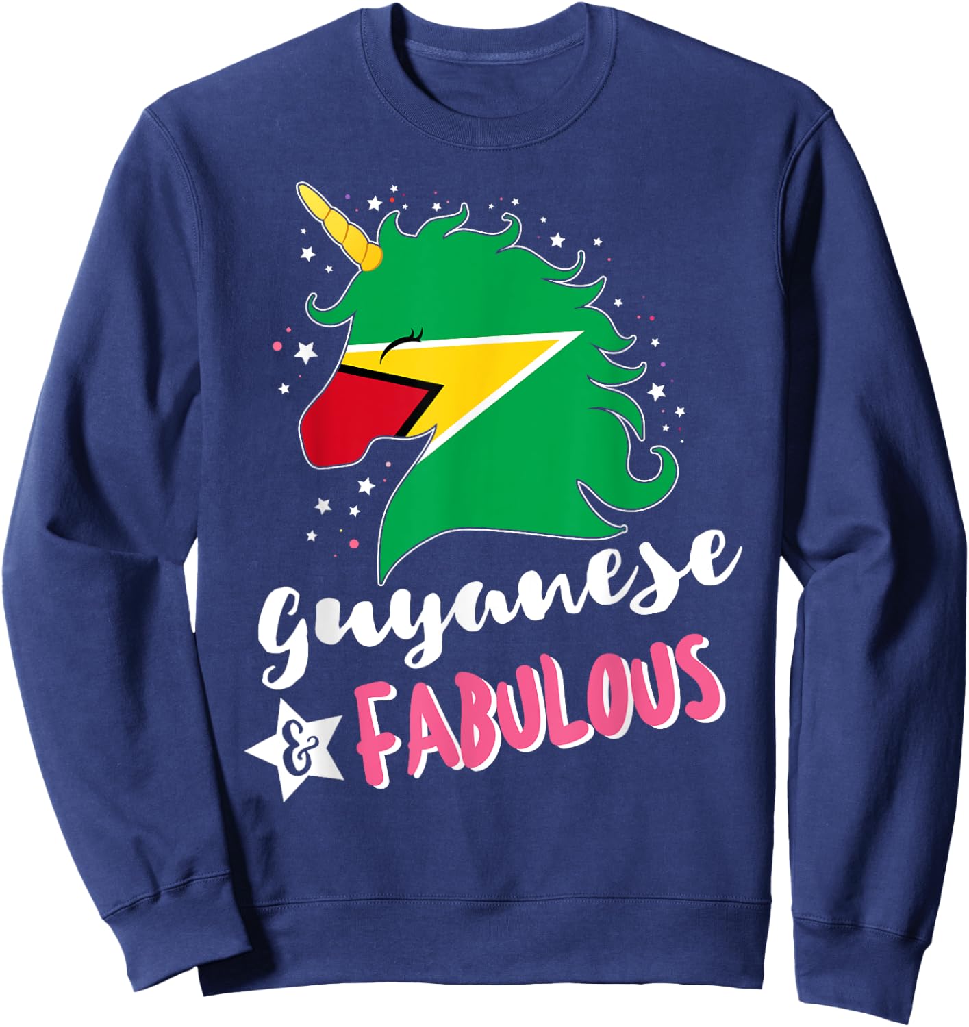 Guyananese Unicorn Guyana Flag Sweatshirt - Sweatshirt | Navy