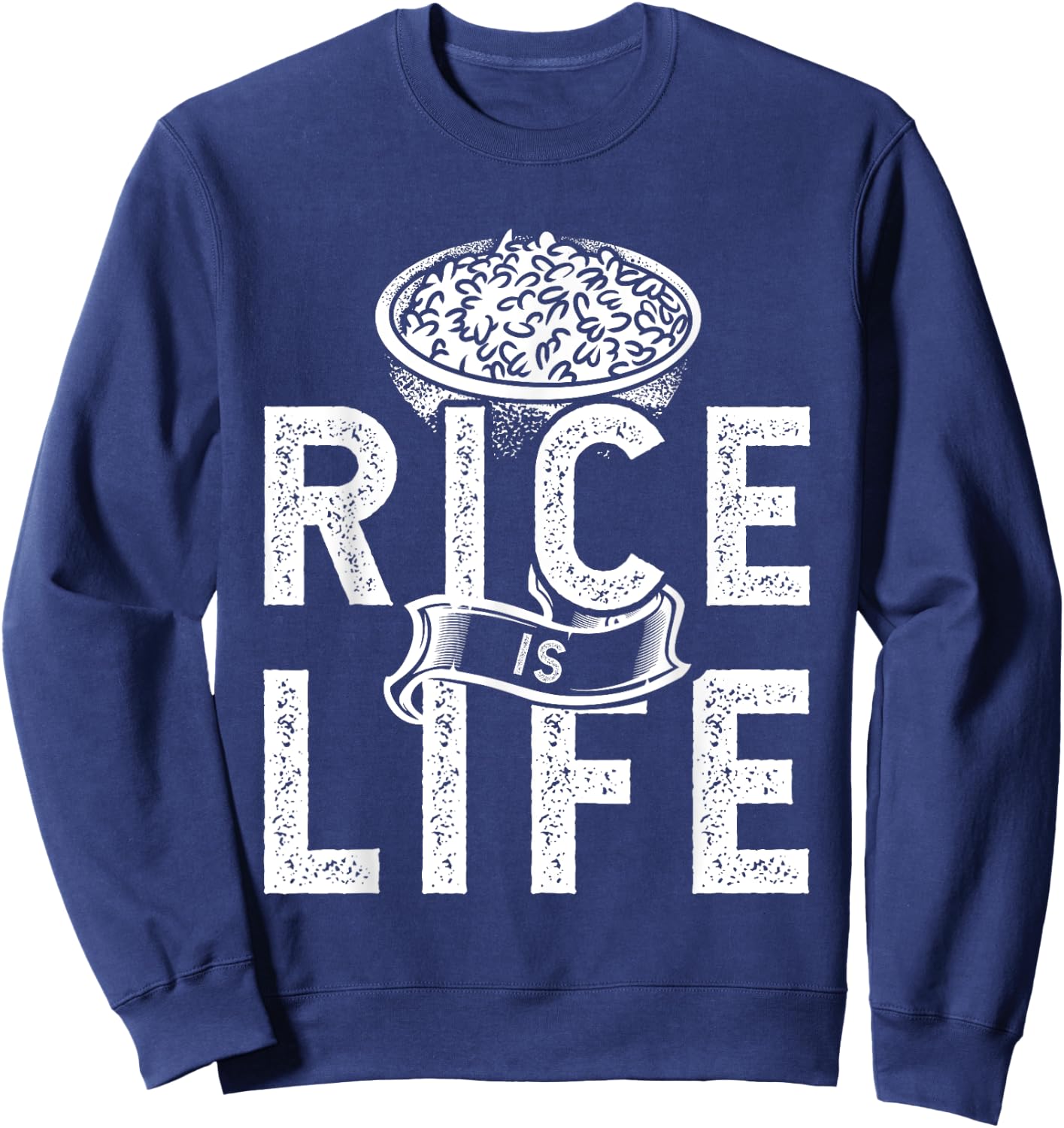 Funny Rice Design Women Rice Asian Food Dish Lovers Sweatshirt - Sweatshirt | Navy