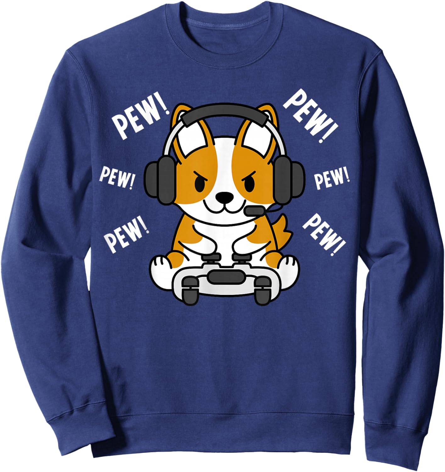 Gamer Corgi Gaming Dog Sweatshirt - Sweatshirt | Navy