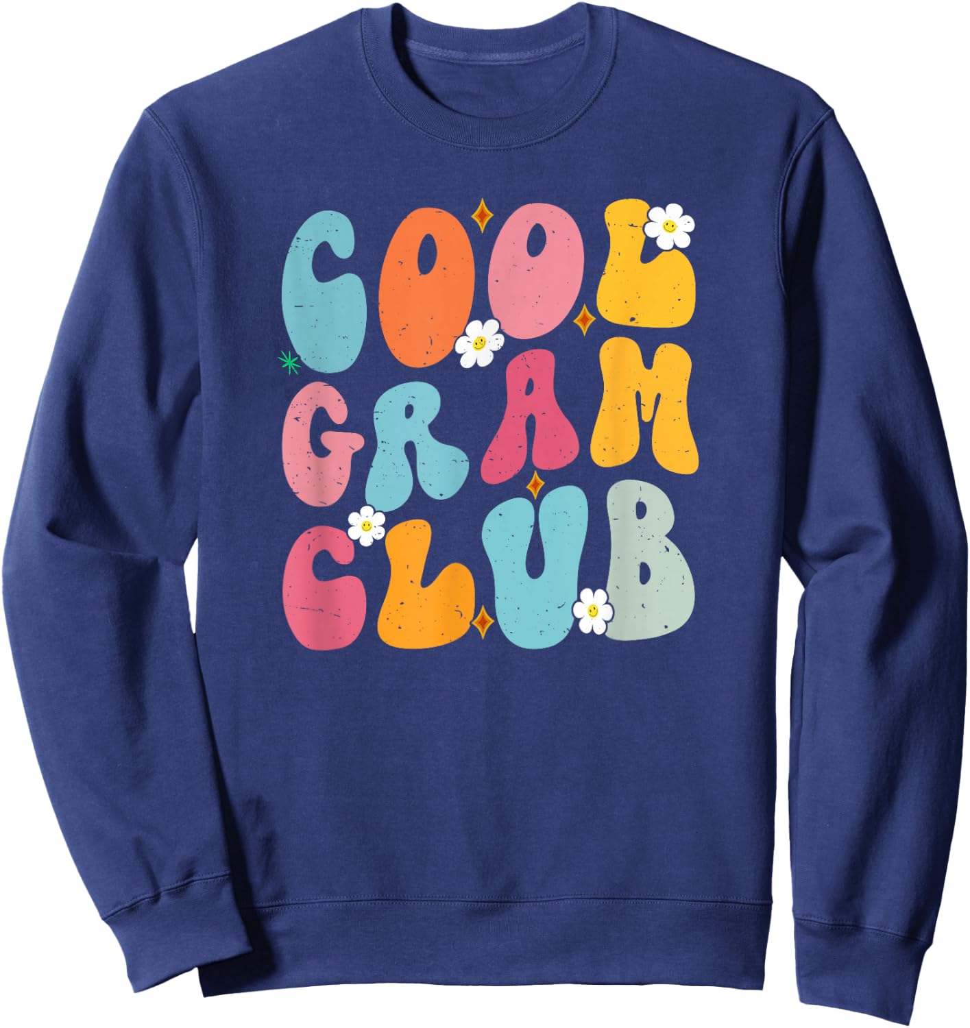 Cool Gram Club Mother's Day Groovy Retro Best Mom Ever Sweatshirt - Sweatshirt | Navy