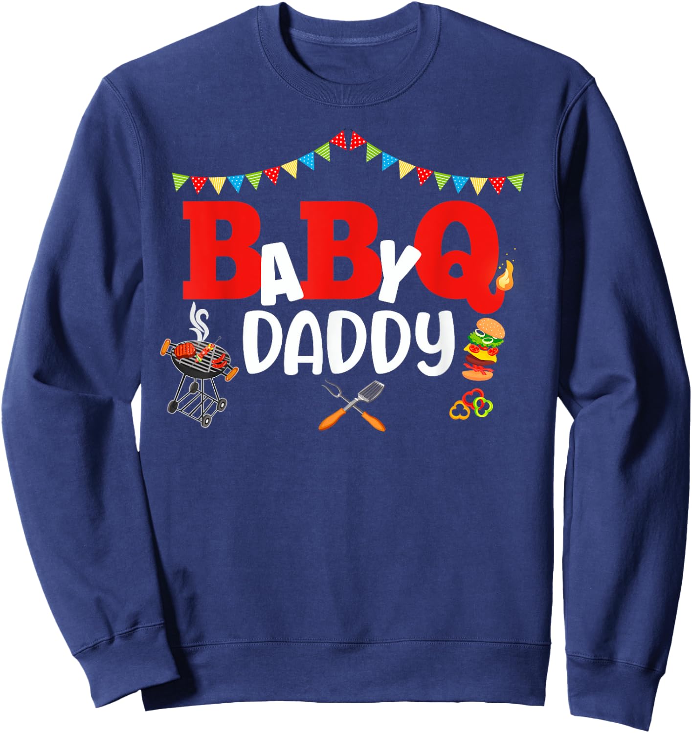 BBQ Baby Shower Gender Reveal Matching Group Outfit Sweatshirt - Sweatshirt | Navy