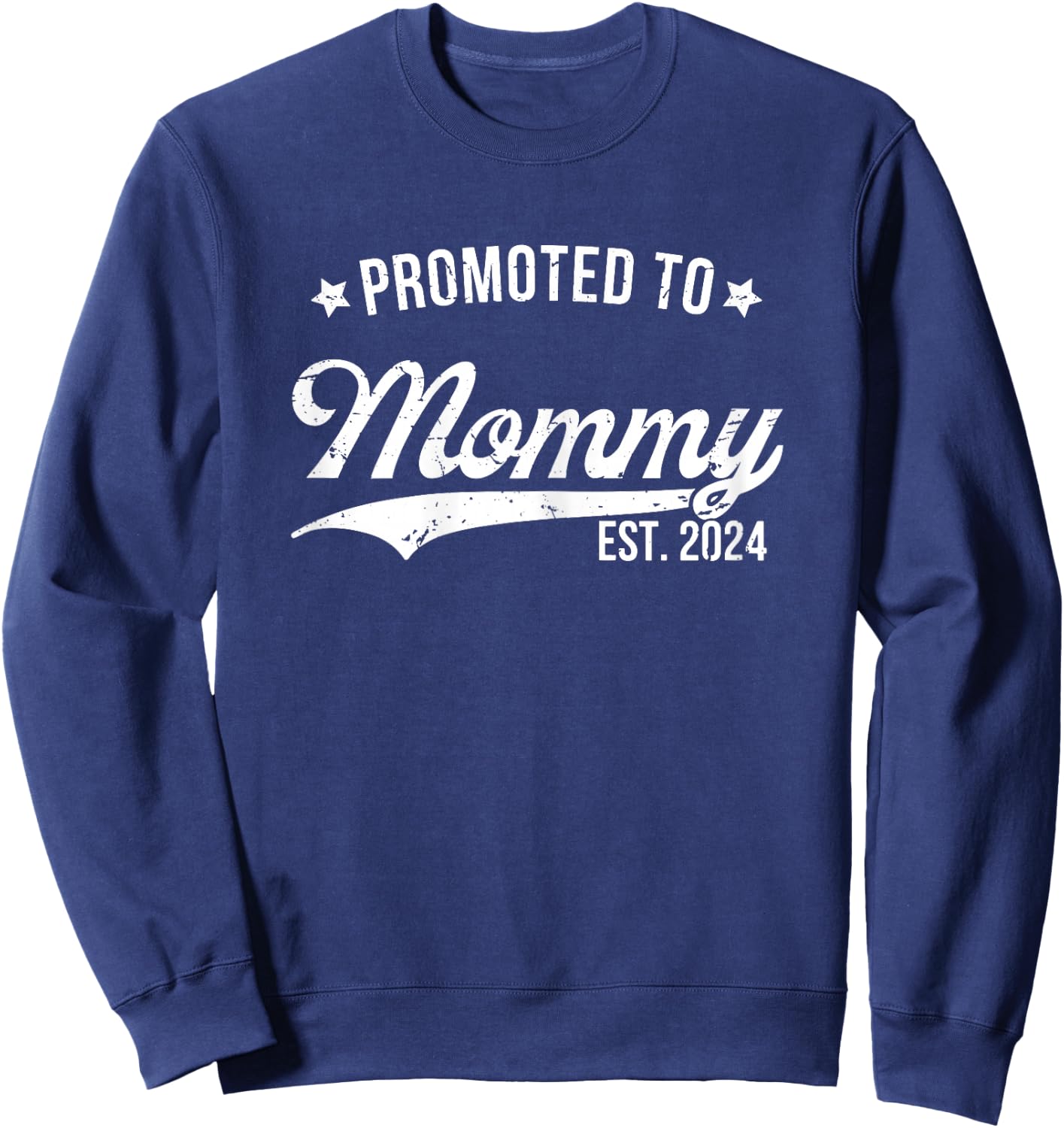 Promoted To Mommy 2024 Soon To Be Mom Pregnancy Matching Sweatshirt - Sweatshirt | Navy