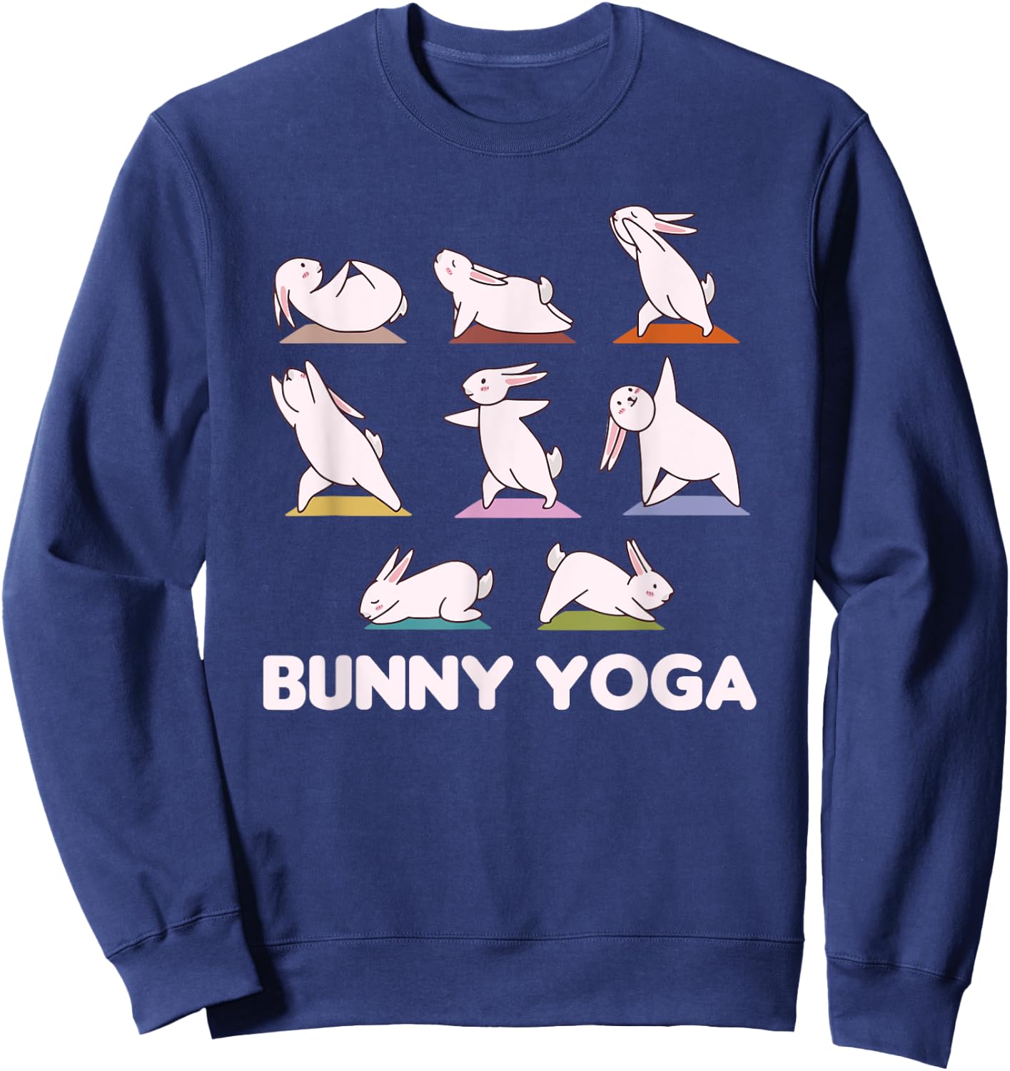 Bunny Yoga Cute Rabbits Do Sport Bunny Yoga Sweatshirt - Sweatshirt | Navy
