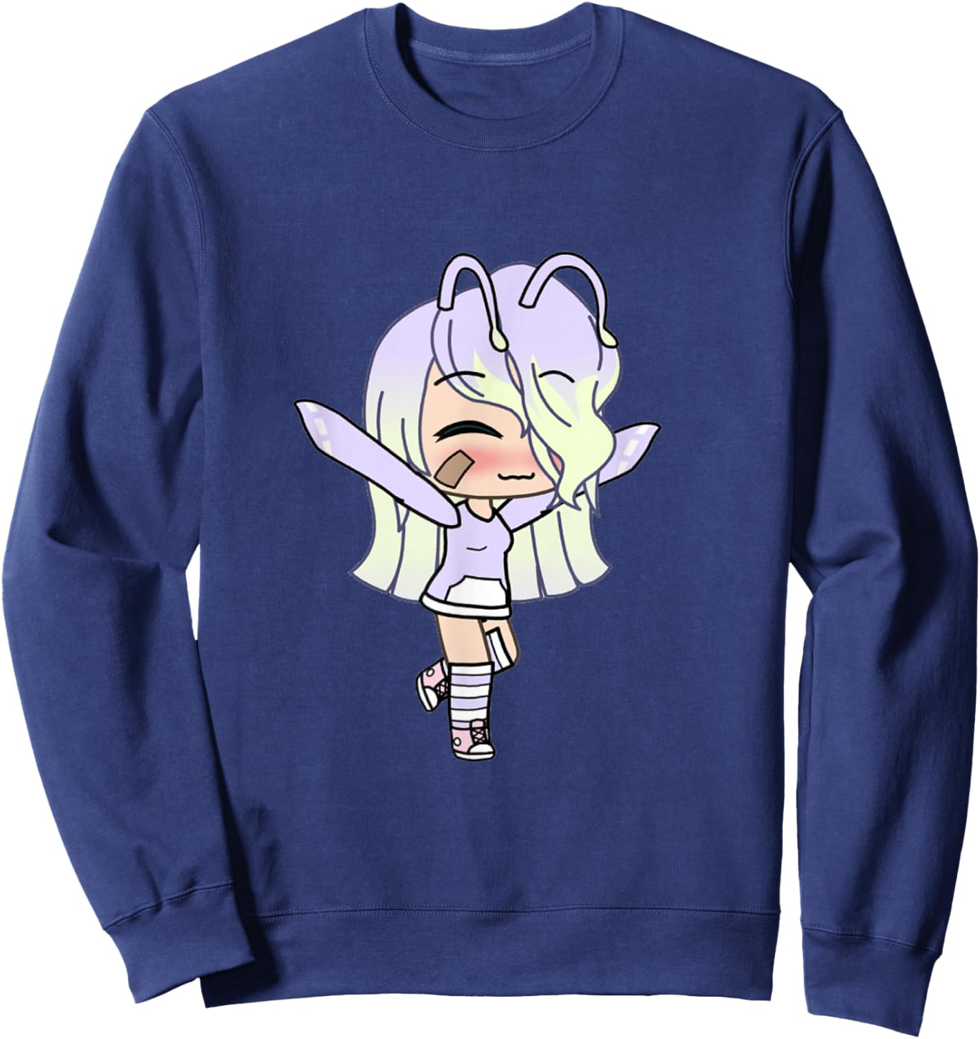 Love Gacha Figure Cute Girl in Purple Sweatshirt - Sweatshirt | Navy