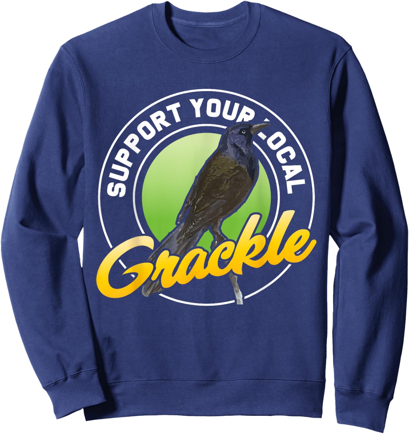 Quiscalus Grackle Bird Kawaii Bird Lover Sweatshirt - Sweatshirt | Navy