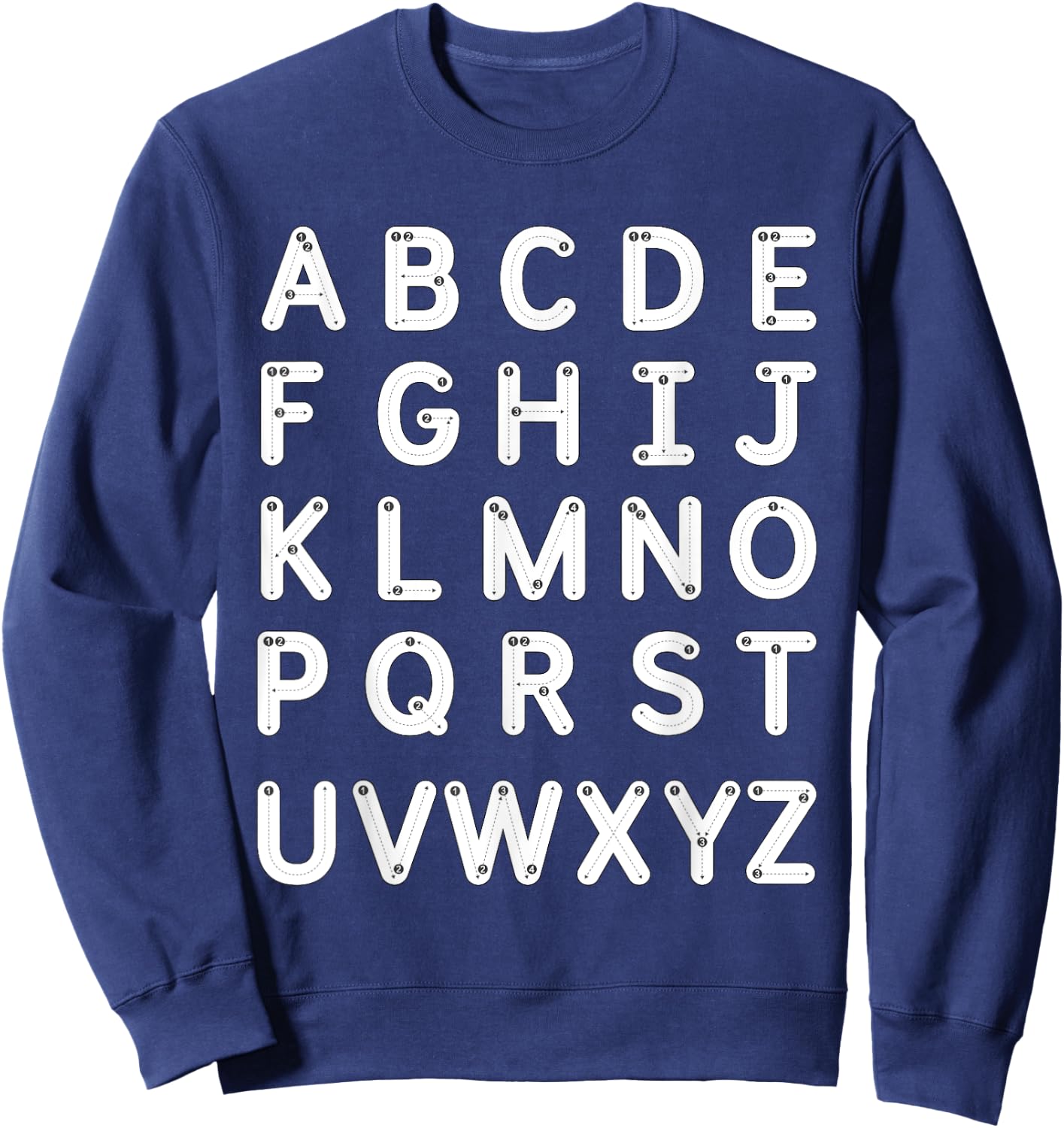 Tracing Letters A-Z Alphabet Pre-K Kindergarten 1st Grade 5T Sweatshirt - Sweatshirt | Navy