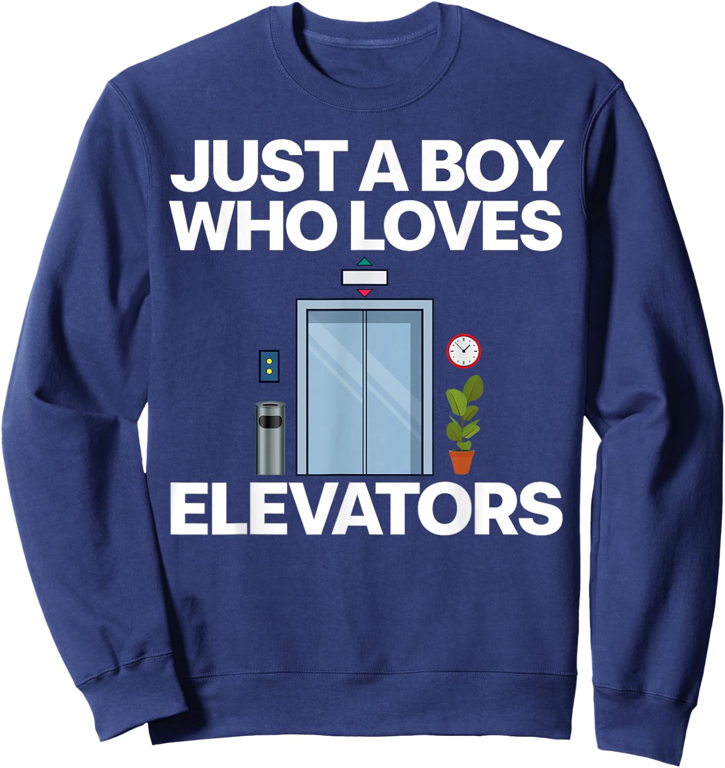 Cool Elevator Art Men Boys Kids Elevator Mechanic Inspector Sweatshirt - Sweatshirt | Navy