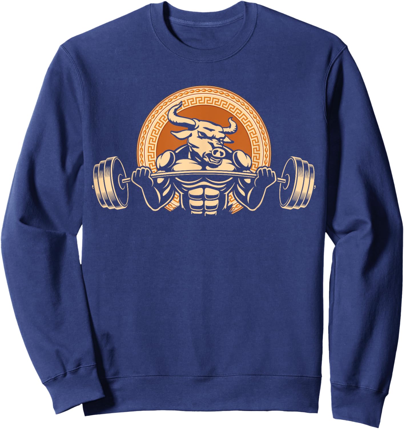 Minotaur Lifts Weights, Fitness Workout at Gym - Minotaur Sweatshirt - Sweatshirt | Navy