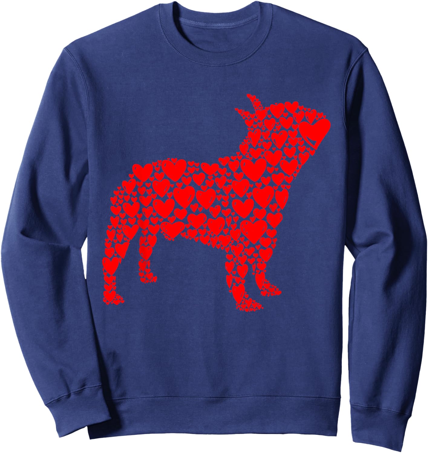 French Bulldog Love Frenchie Dog Valentine's Day Sweatshirt - Sweatshirt | Navy