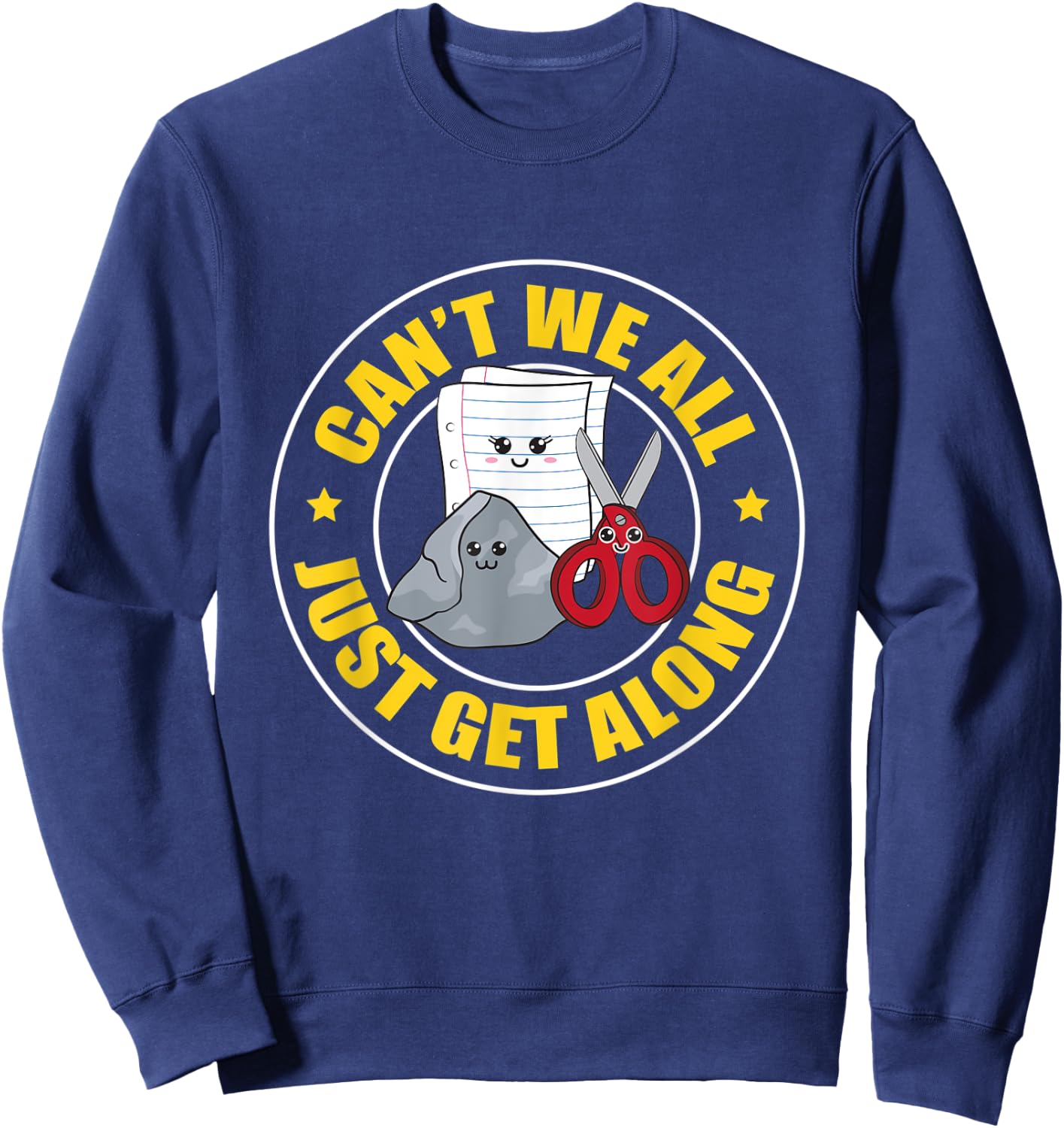 Can't We All Just Get Along Rock Paper Scissors Sweatshirt - Sweatshirt | Navy