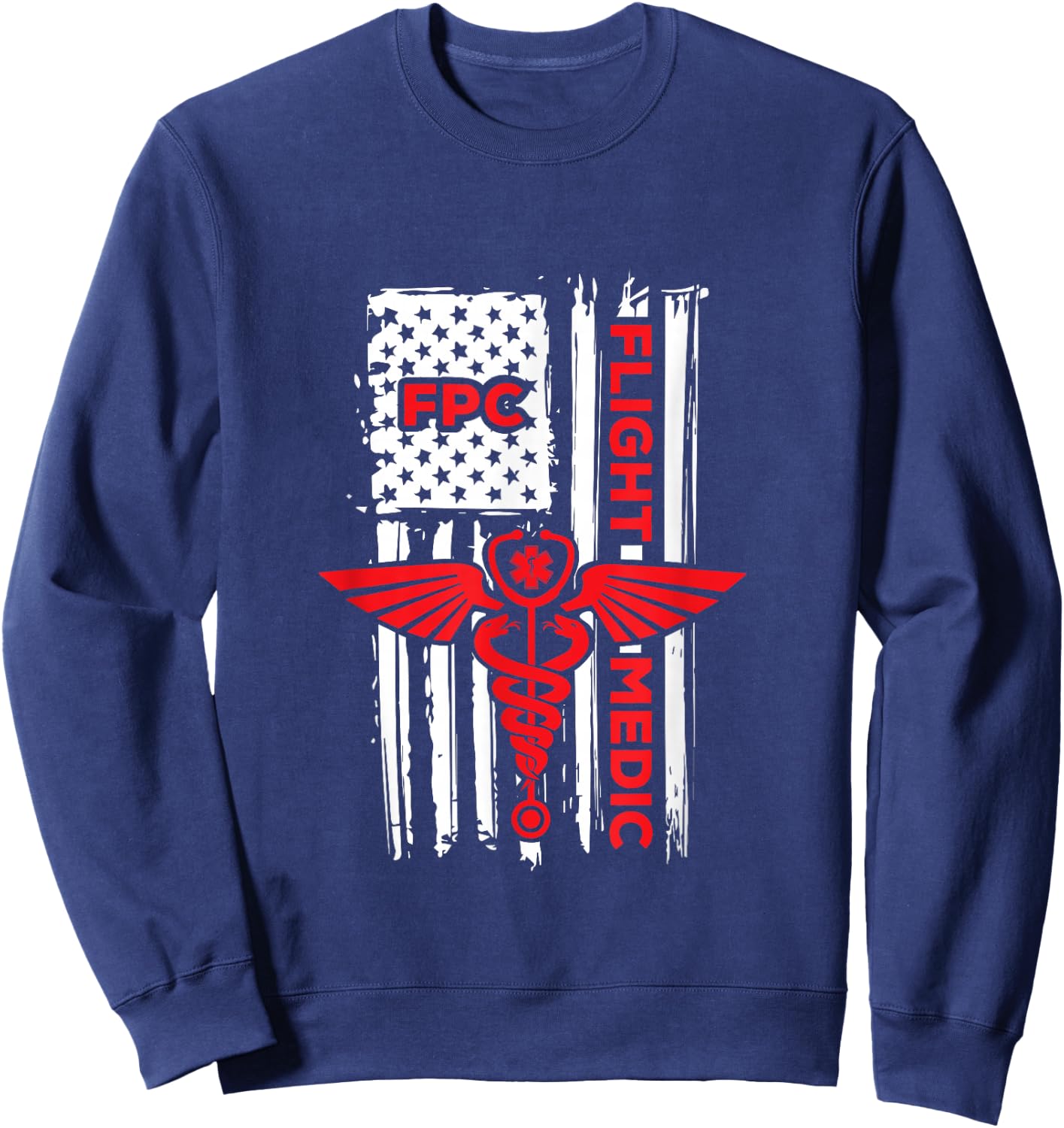 Flight Medic USA American Flag Air Flight Paramedic FP-C Sweatshirt - Sweatshirt | Navy