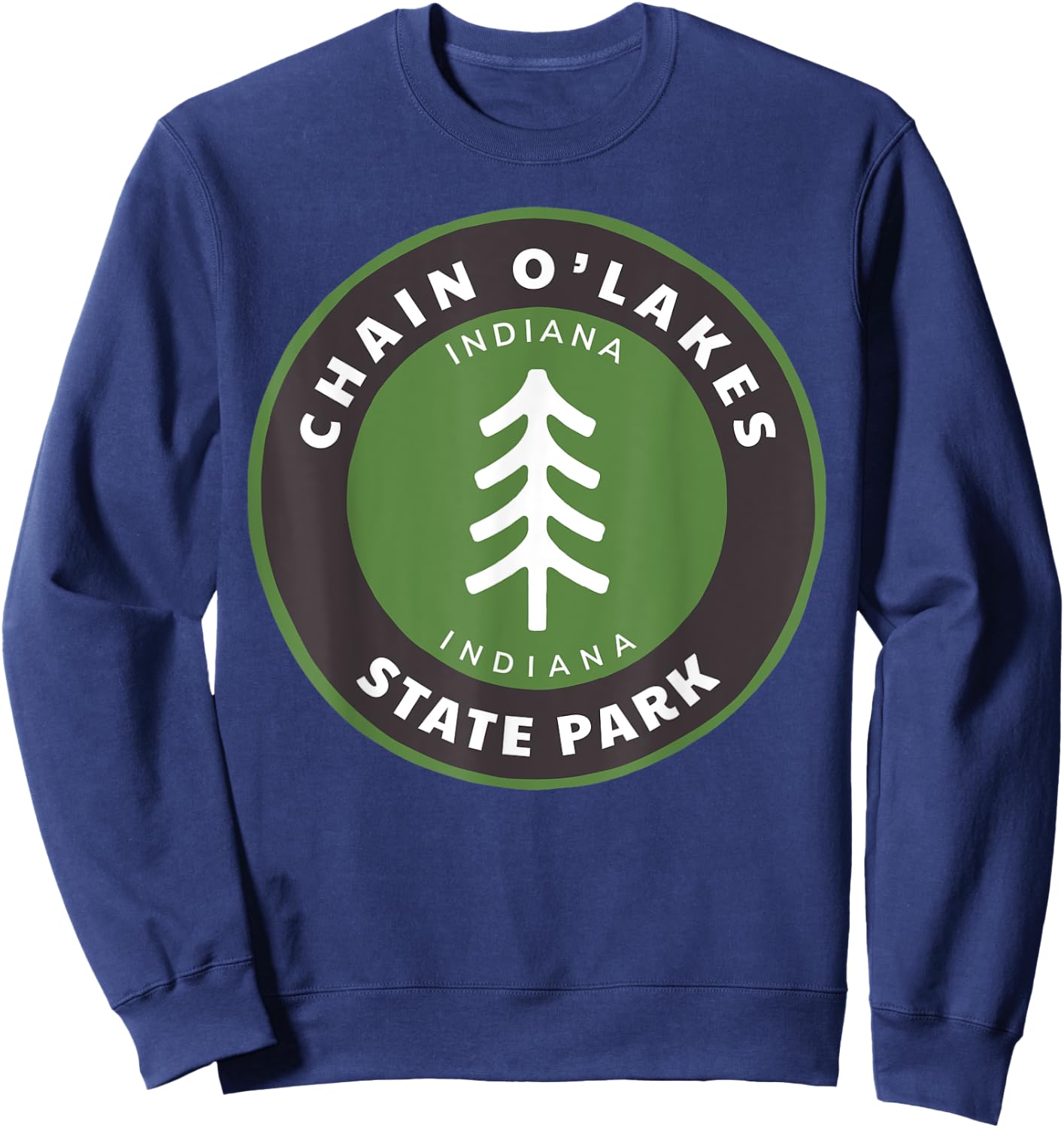 Chain O Lakes State Park Indiana Outdoors IN Forest Badge Sweatshirt - Sweatshirt | Navy