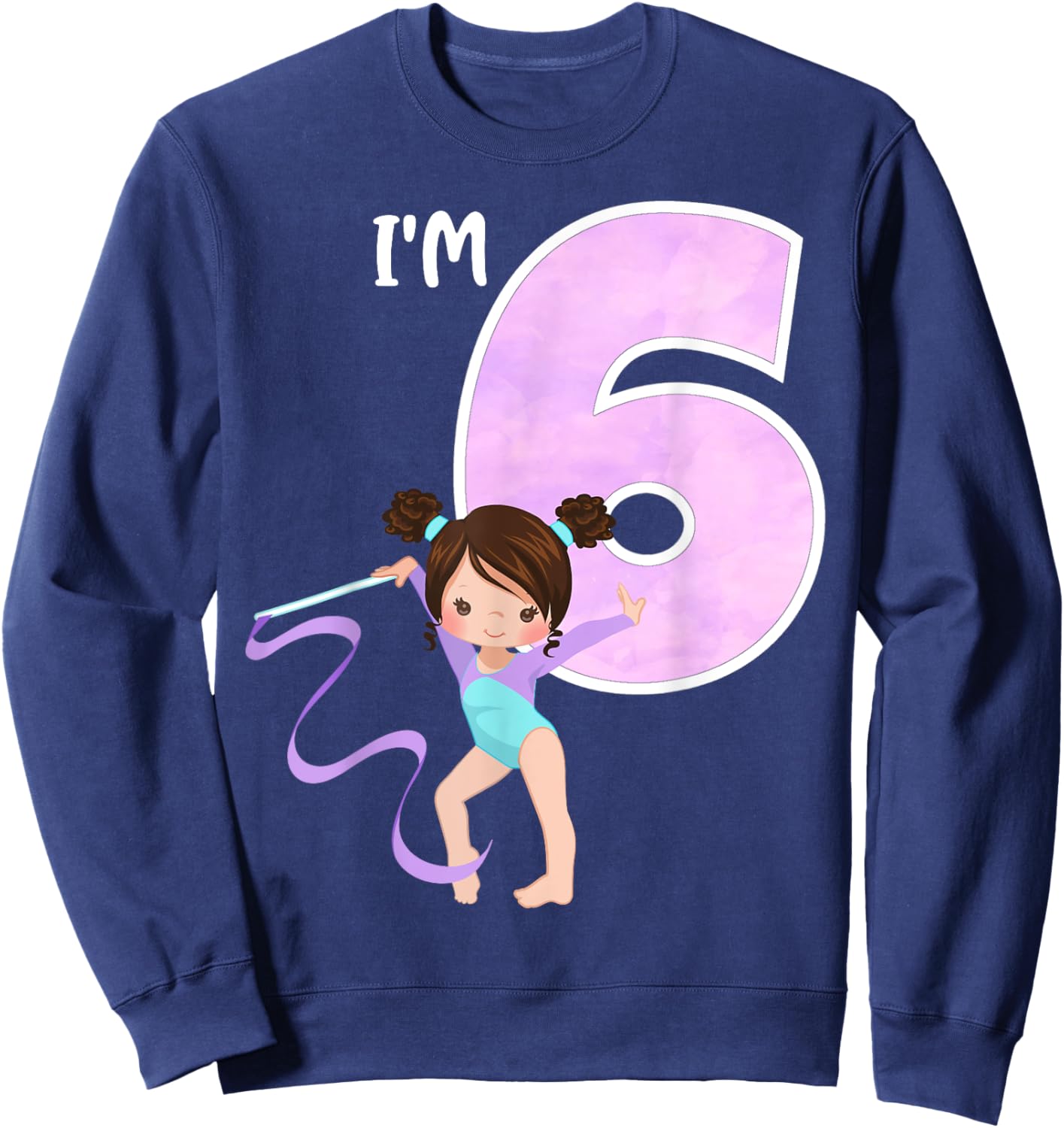 Girl's 6 Year Old Gymnast 6th Birthday Party Gymnastics Sweatshirt - Sweatshirt | Navy