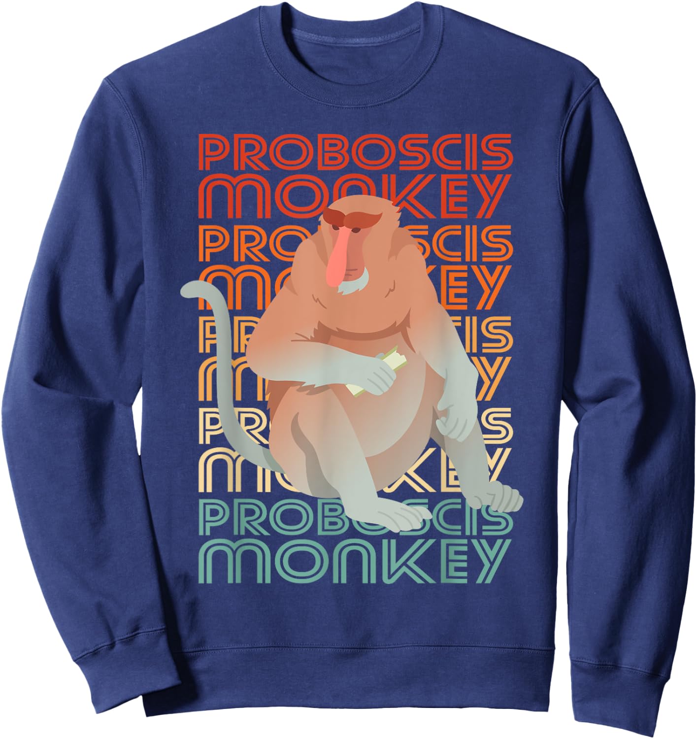 Proboscis Monkey Long Nosed Sweatshirt - Sweatshirt | Navy