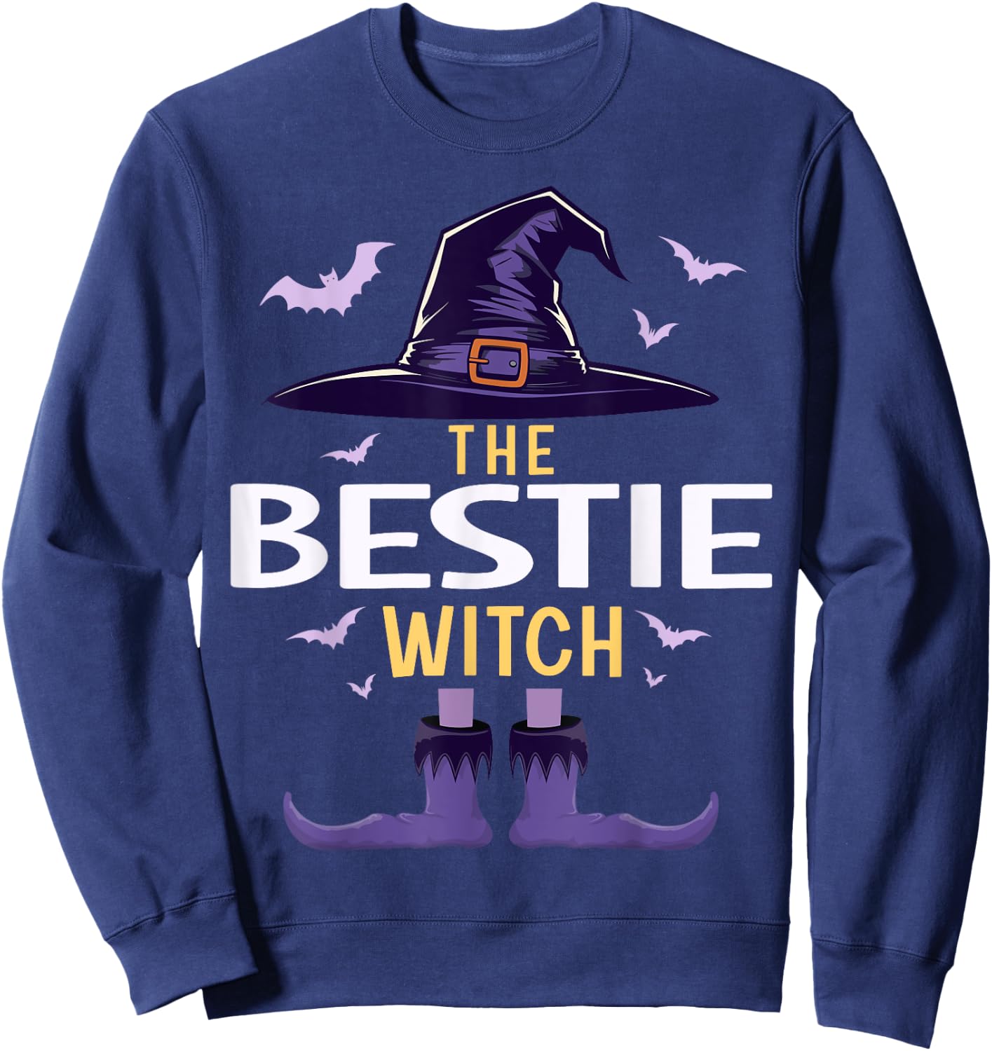 Bestie Halloween Witch Group Matching Costume Sweatshirt - Sweatshirt | Navy