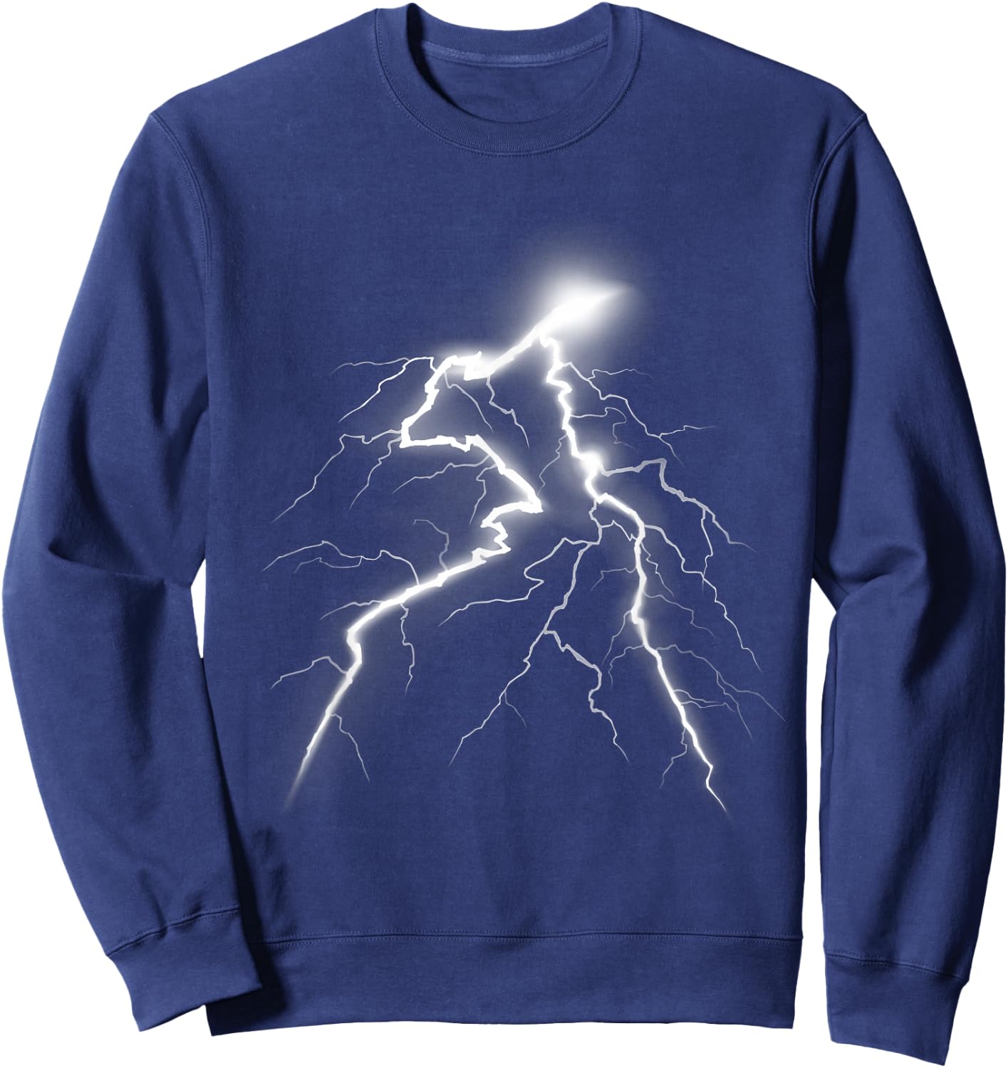 Lightning Shirt with a Lightning Bolt Shirt Graphic Design Sweatshirt - Sweatshirt | Navy