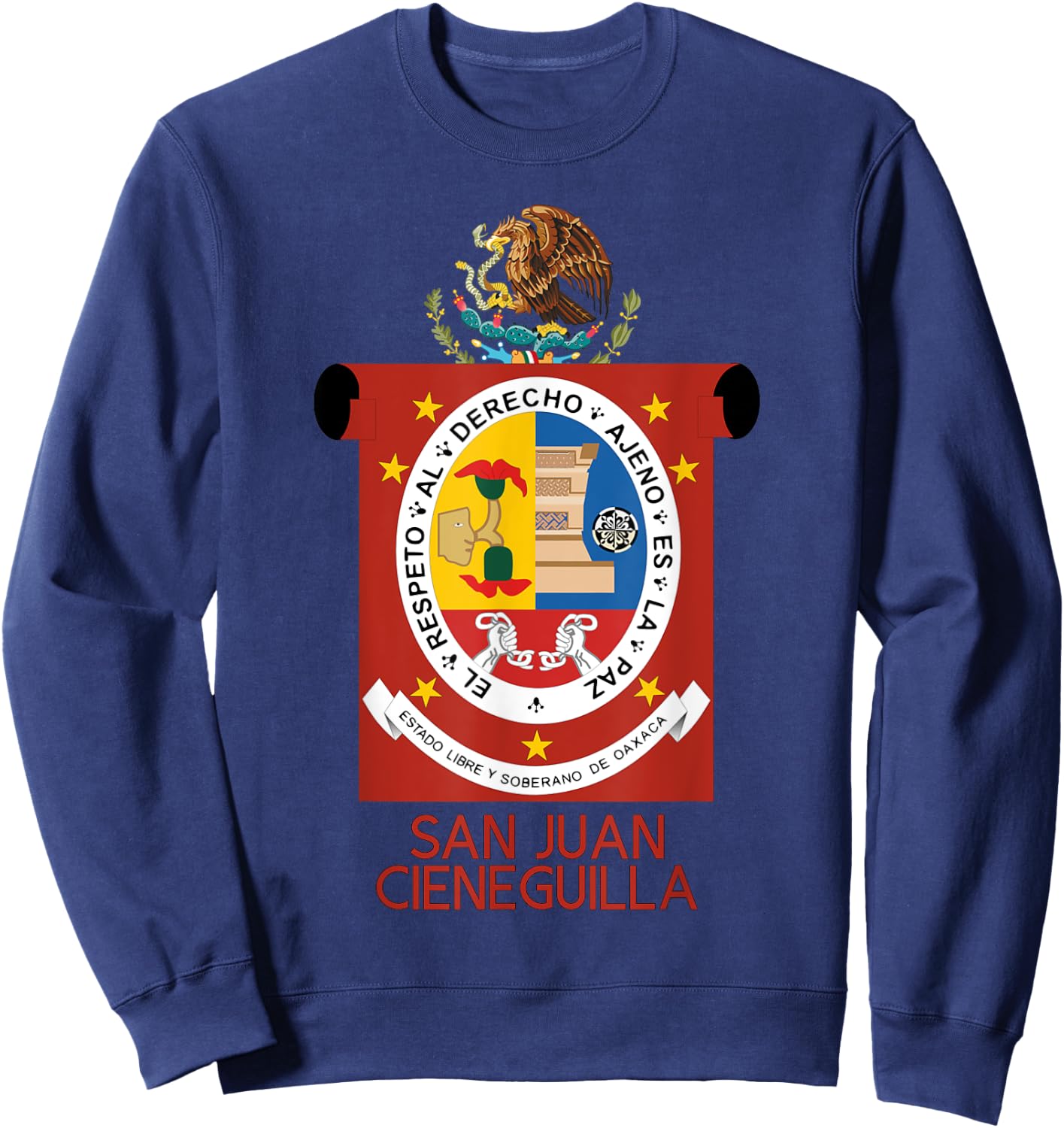 San Juan Cieneguilla Oaxaca Estado Mexico Escudo Eagle Sweatshirt - Sweatshirt | Navy
