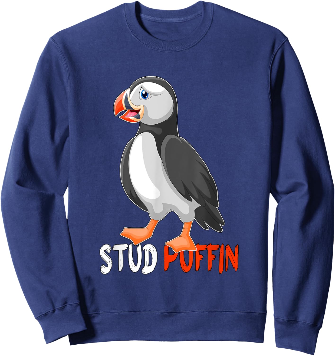 Stud Puffin -cute Puffin Sweatshirt - Sweatshirt | Navy