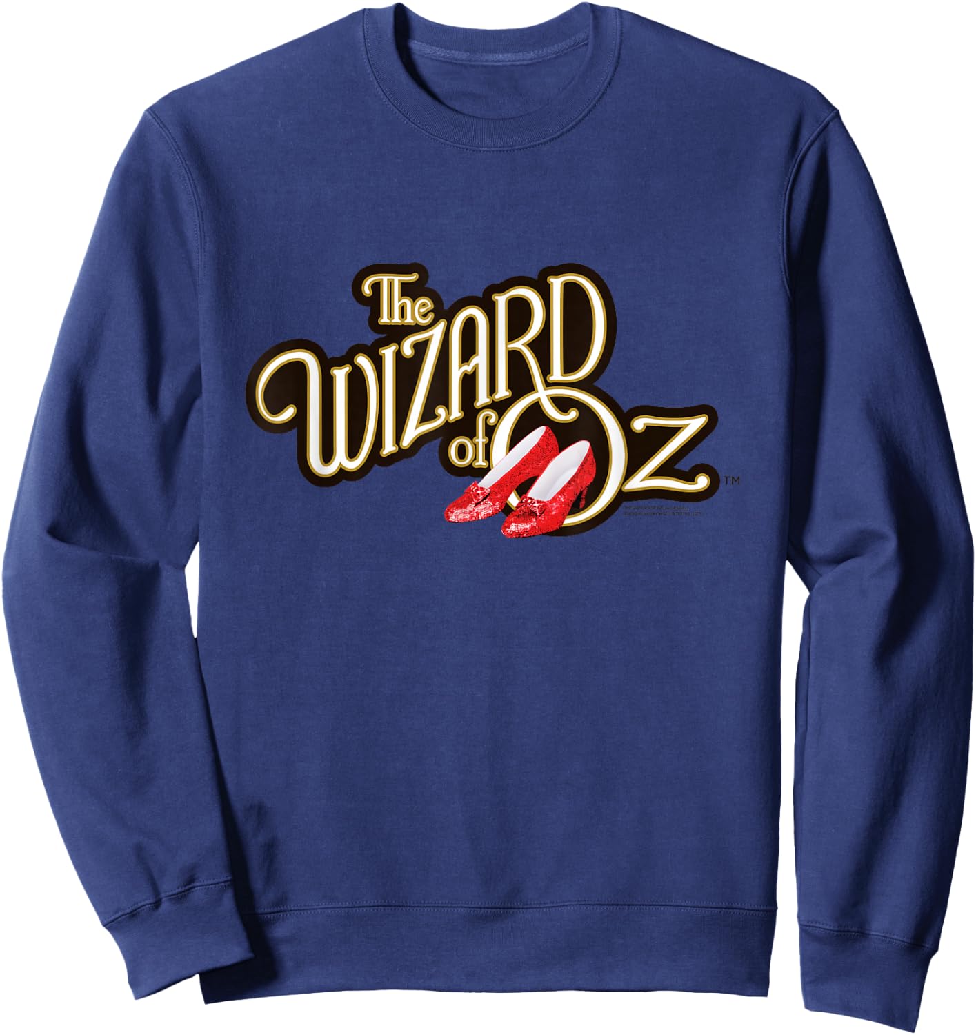 Wizard of Oz Logo with Ruby Slippers Vintage Classic Movie Sweatshirt - Sweatshirt | Navy