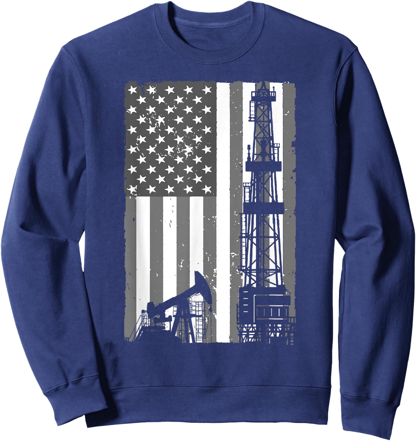 Cool Oil Field Art Women Oilfield Drilling Lovers Sweatshirt - Sweatshirt | Navy