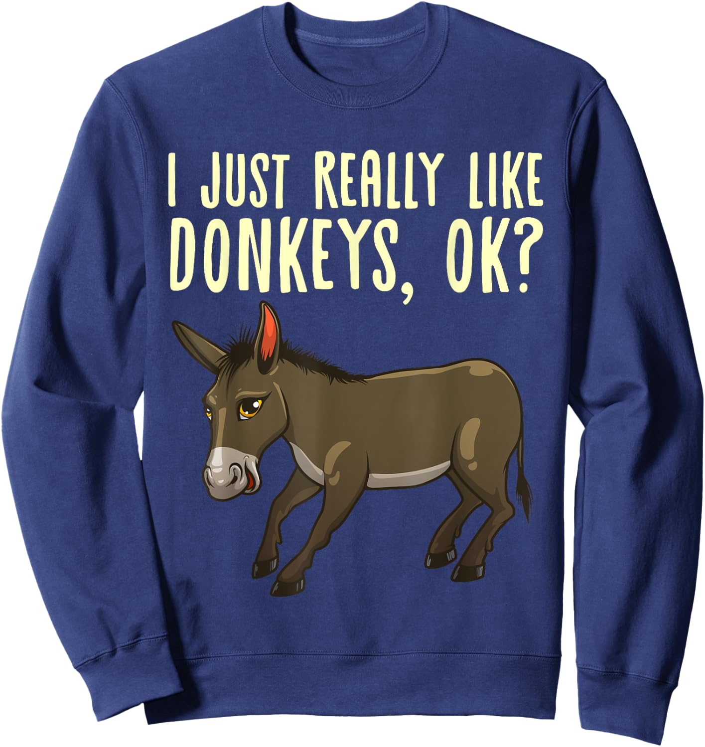 Funny Donkey Design Women Mule Animal Farming Horse Sweatshirt - Sweatshirt | Navy