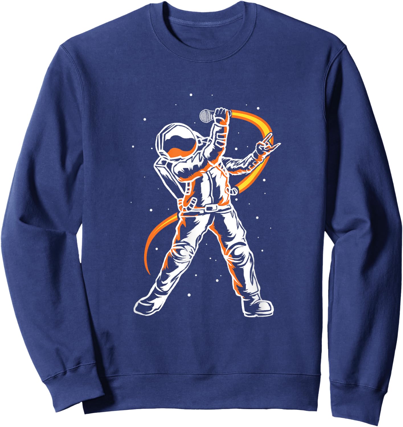 Astronaut In Space Microphone Karaoke Vocal Singing Singer Sweatshirt - Sweatshirt | Navy