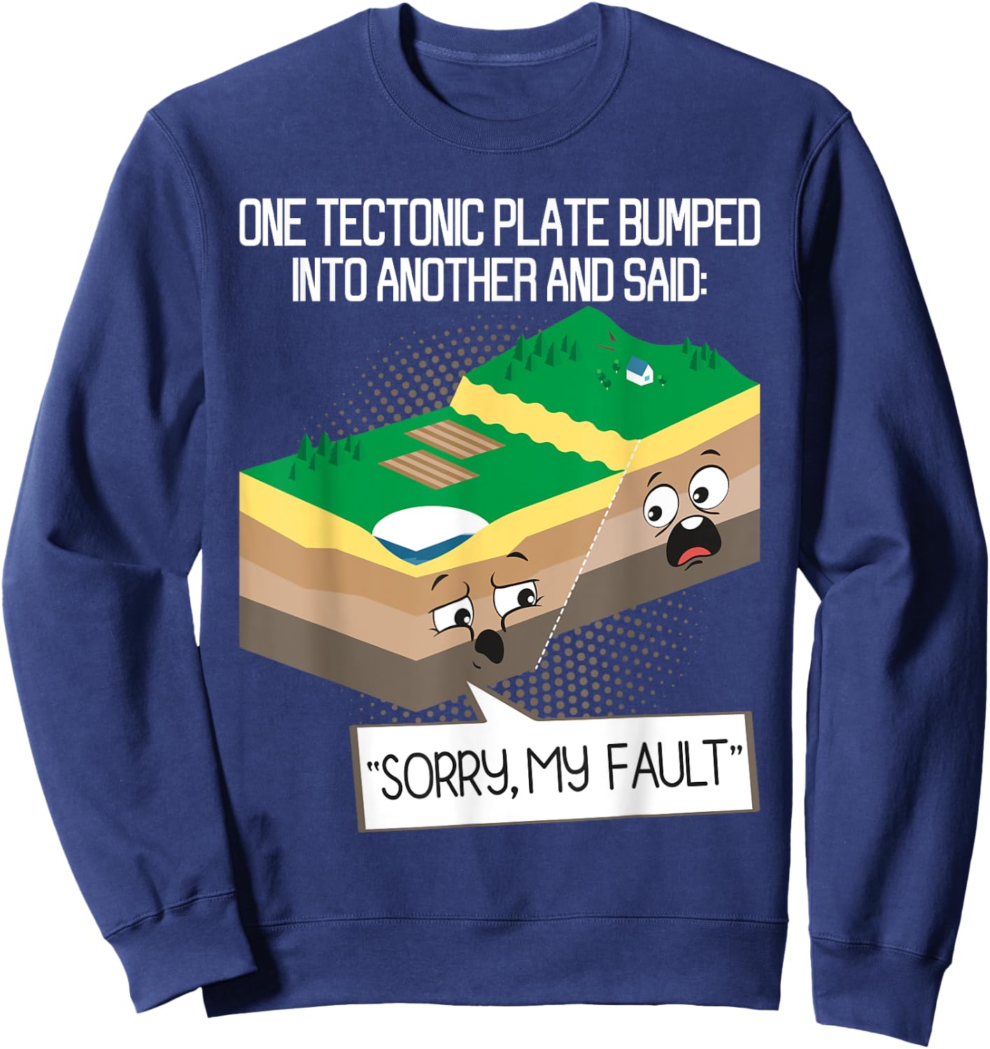 Tectonic Plate - Geology Earth Science Teacher Seismology Sweatshirt - Sweatshirt | Navy