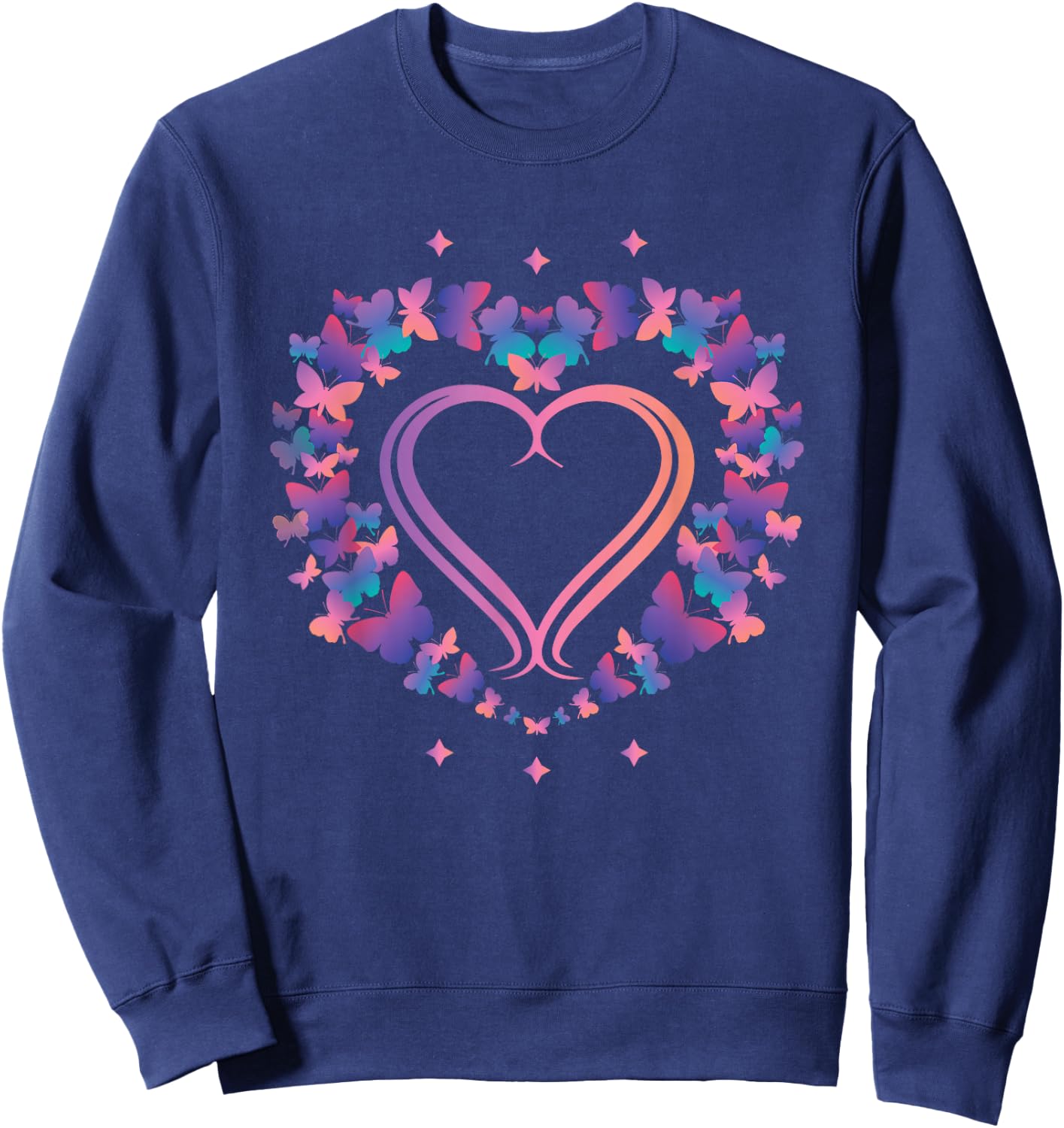 Heart Shaped Butterfly Sweatshirt - Sweatshirt | Navy