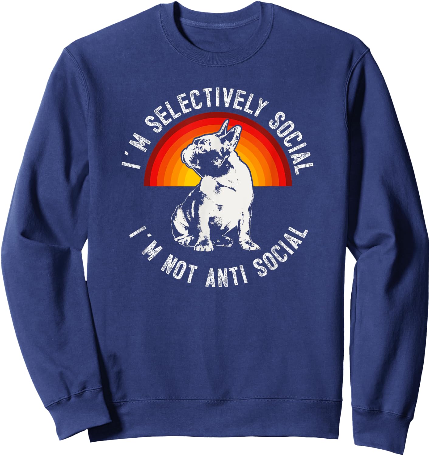 French Bulldog Frenchie Dog Men Women Kids Sweatshirt - Sweatshirt | Navy