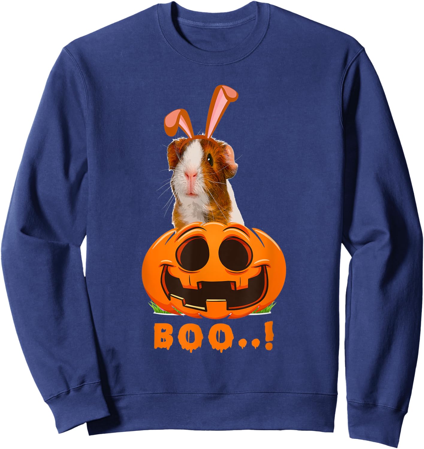 Cute Monster Guinea Pig Lovers Boo Halloween Pumpkin Costume Sweatshirt - Sweatshirt | Navy
