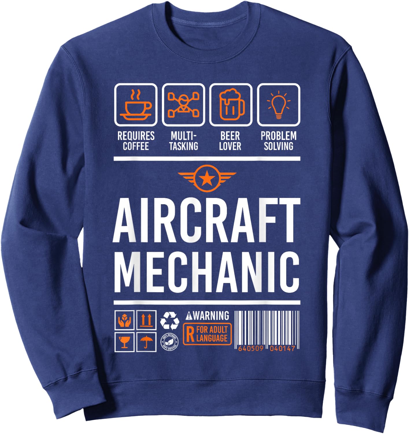 Aircraft Mechanic Shirt | Cute Aircraft Work Wear Gift Sweatshirt - Sweatshirt | Navy