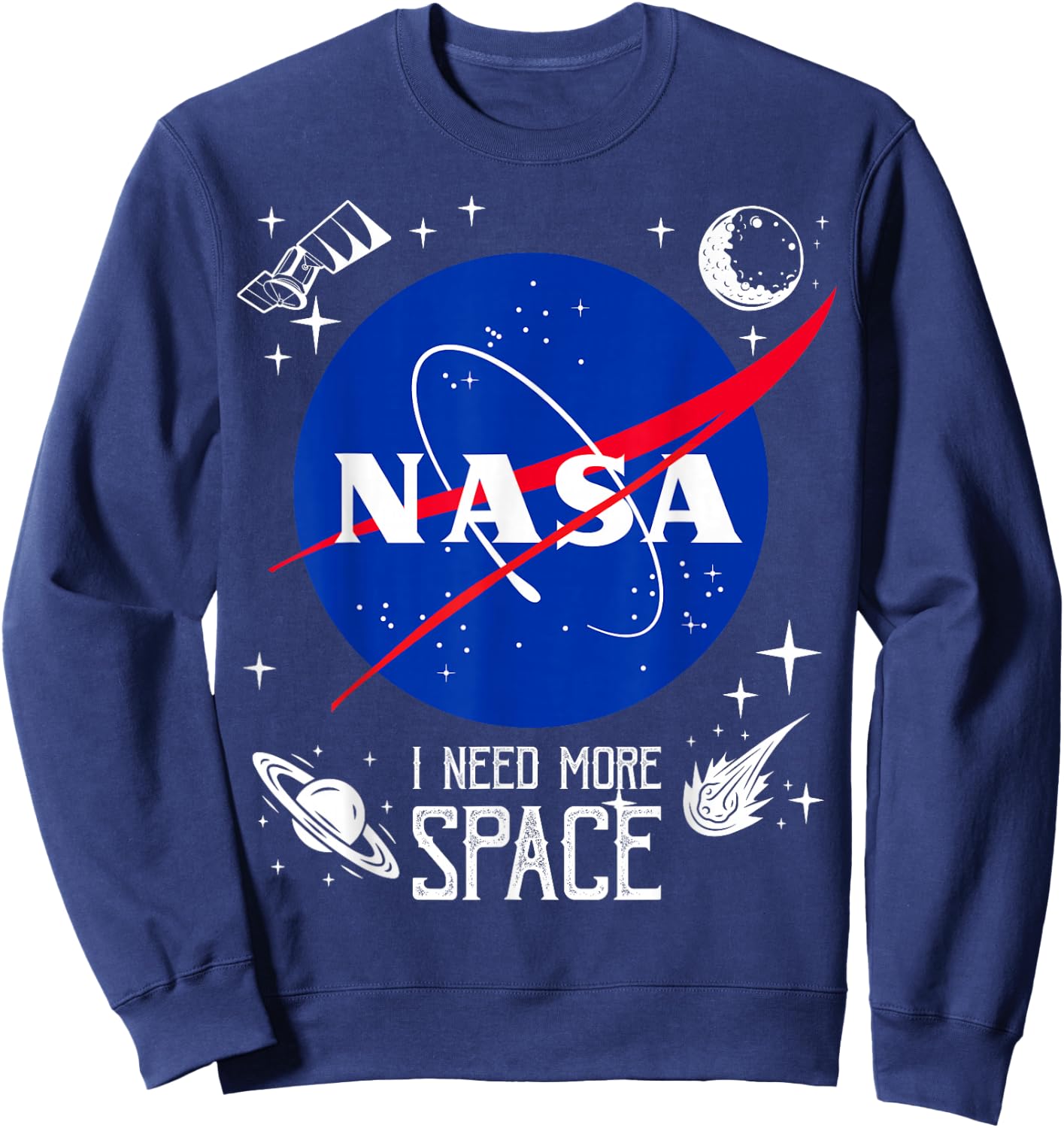 NASA Meatball Logo Classic I Need More Space Sweatshirt - Sweatshirt | Navy