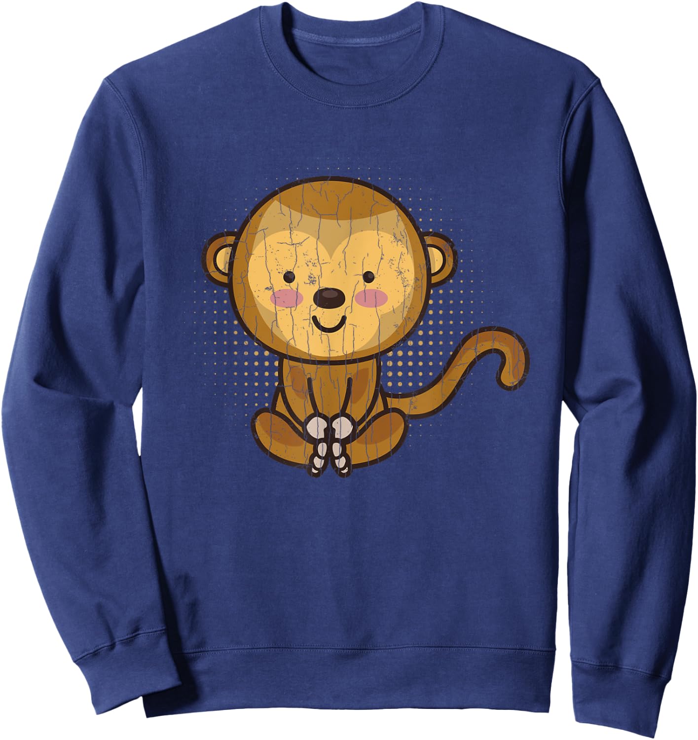 Cute Monkey Funny Monkeys Animal Lover Graphic Sweatshirt - Sweatshirt | Navy
