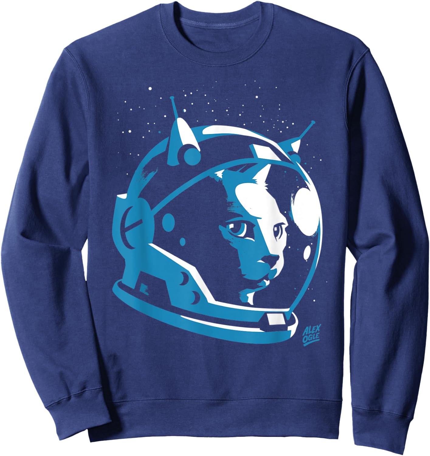 Cat Space Helmet Astronaut Women Kids Sweatshirt - Sweatshirt | Navy