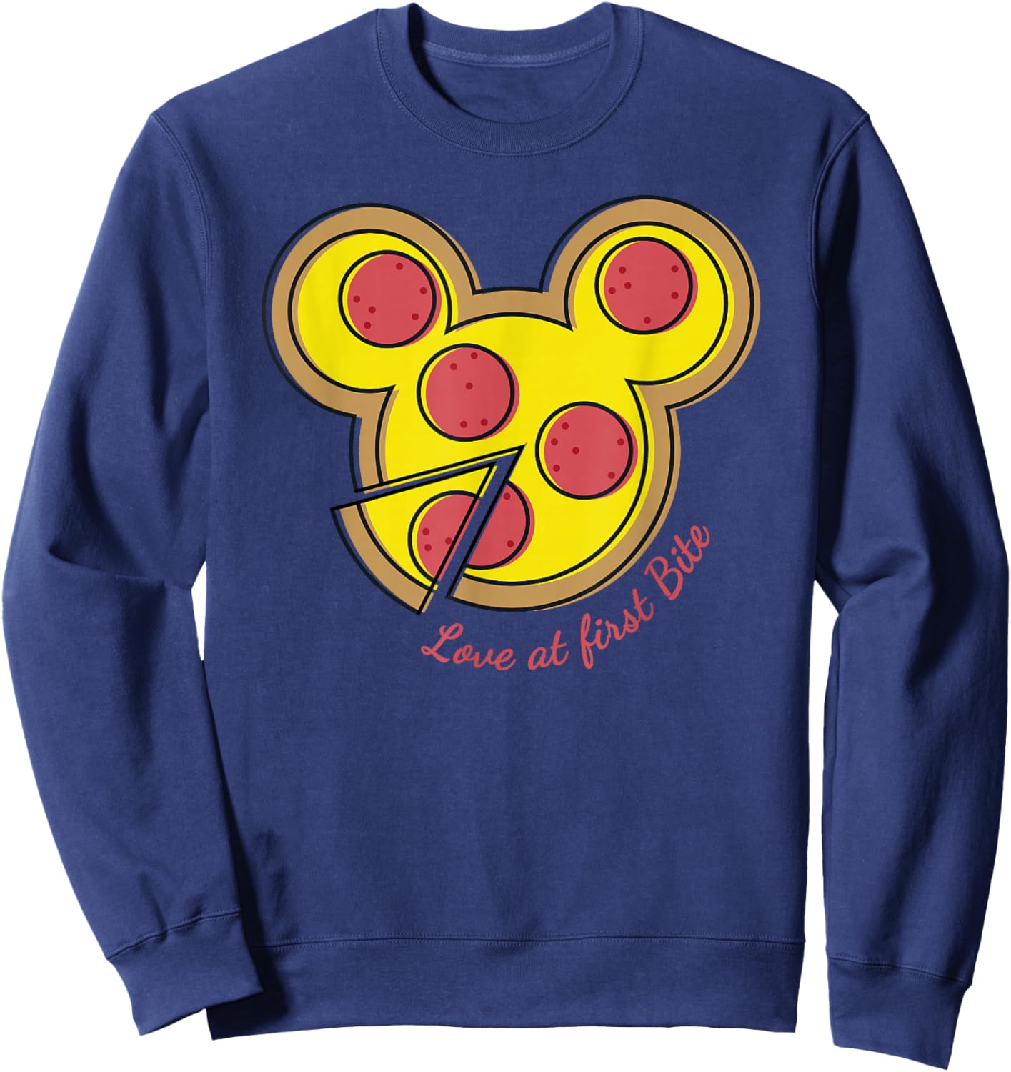 Disney Pizza Mickey Mouse Love At First Bite Sweatshirt - Sweatshirt | Navy