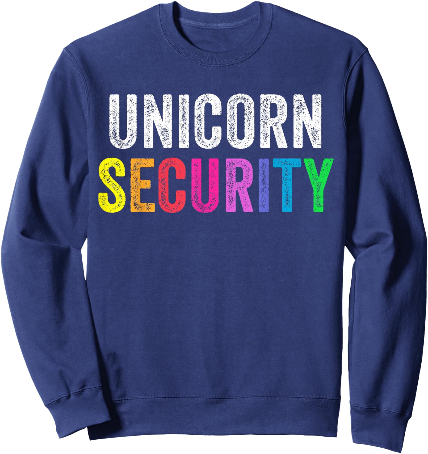 Dad Mom Daughter Adult Costume Unicorn Security Sweatshirt - Sweatshirt | Navy