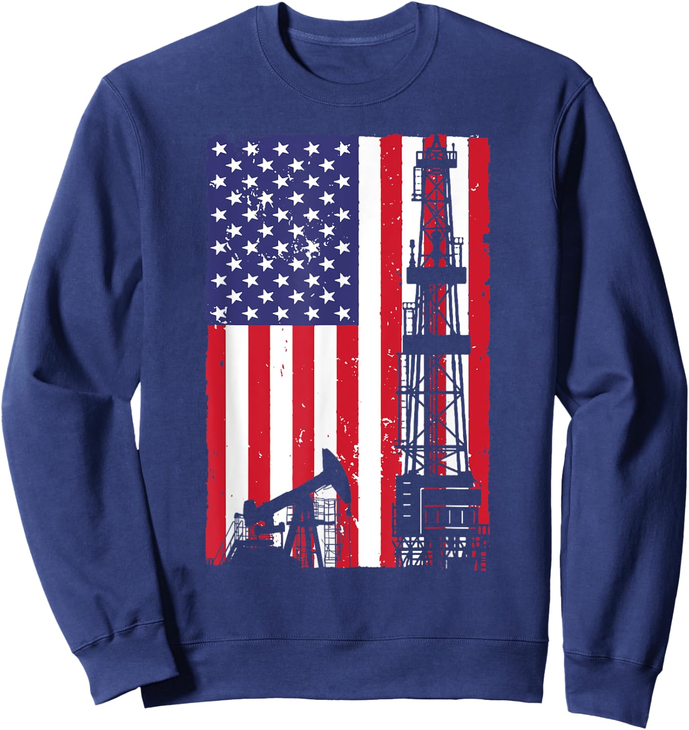 Cool Oil Field Art Women Oilfield Drilling Lovers Sweatshirt - Sweatshirt | Navy