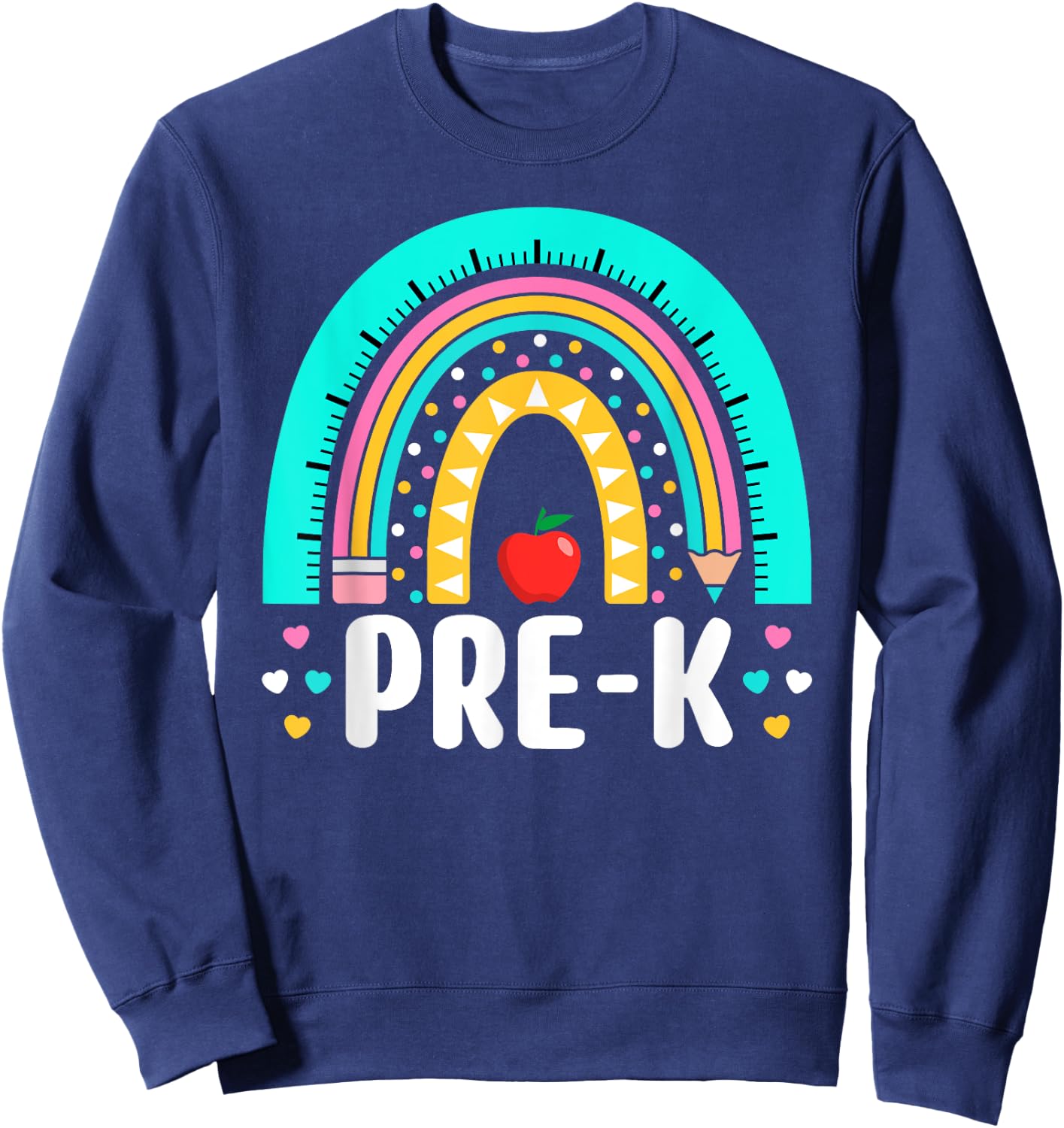 Pre-K Rainbow Teacher Team Pre-K Squad Toddler Girl Boy Sweatshirt - Sweatshirt | Navy