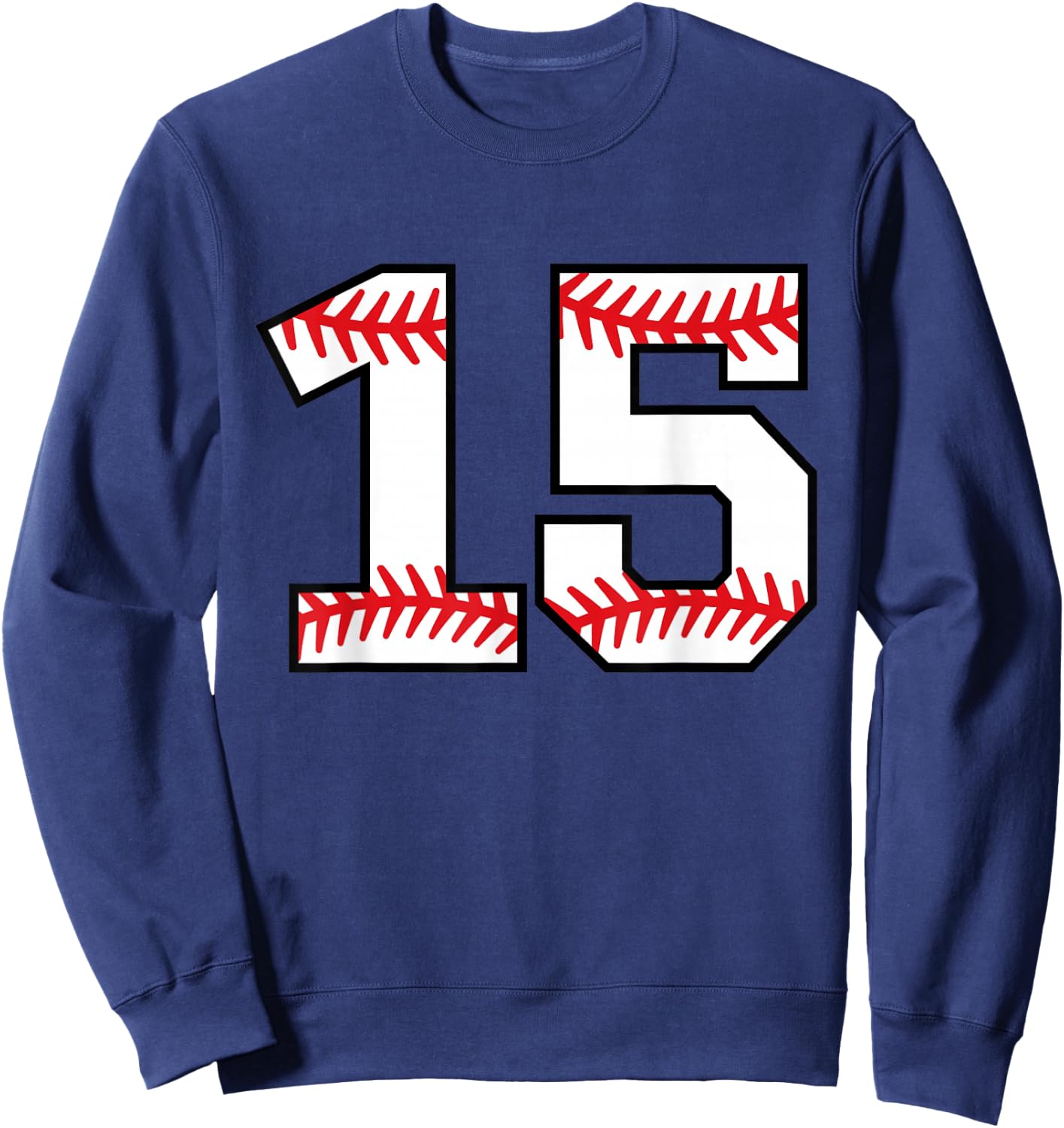 Baseball Number #15 Sweatshirt - Sweatshirt | Navy
