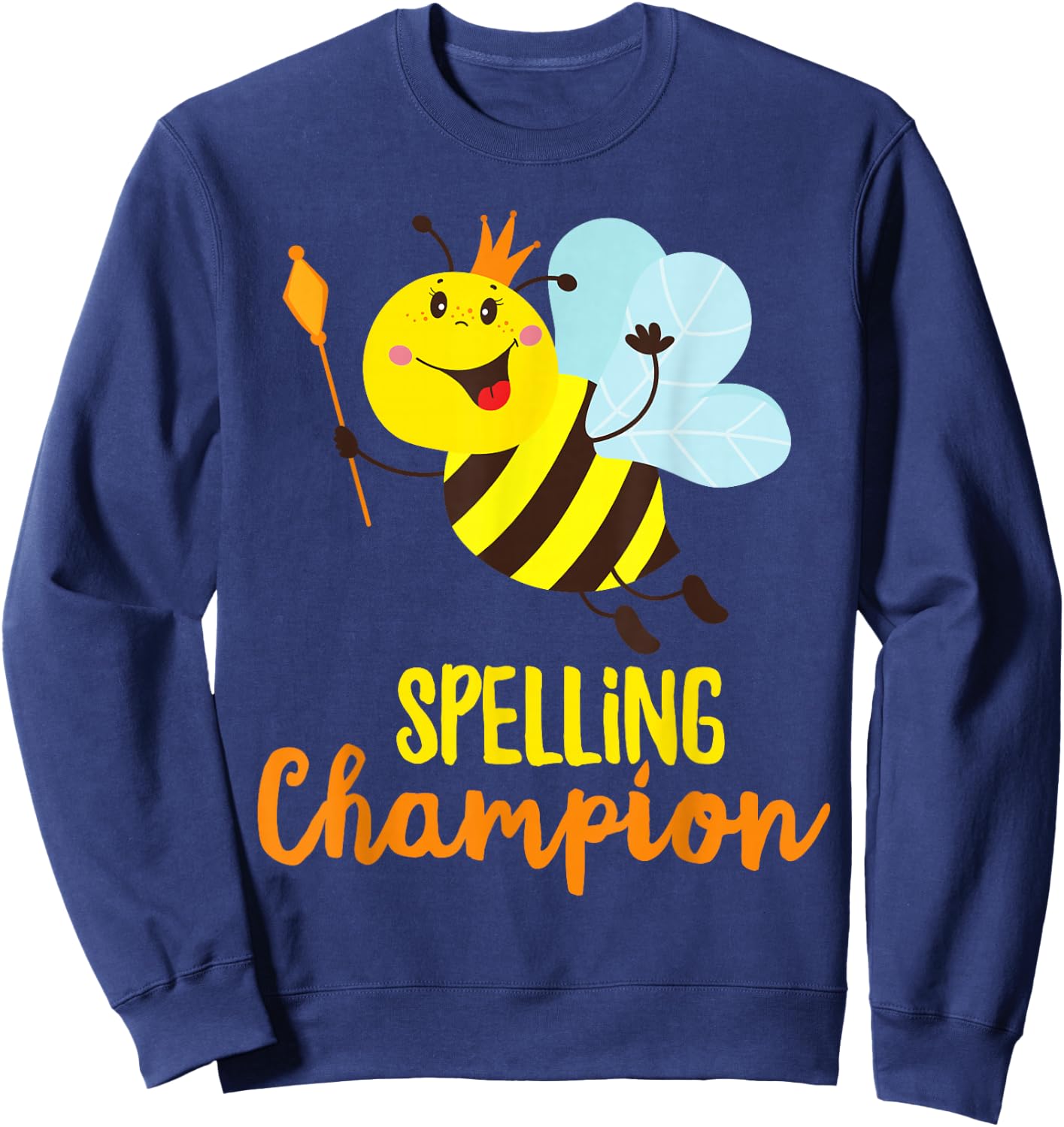 Spelling Champion Cute Bee Winner of Spelling Contest Sweatshirt - Sweatshirt | Navy