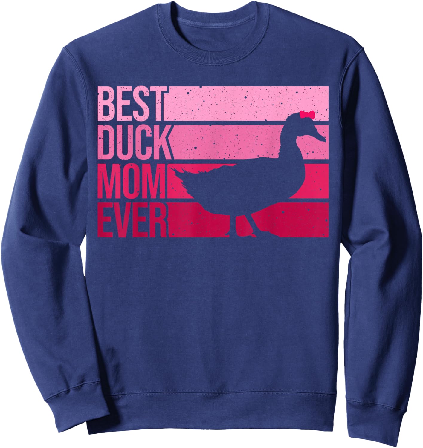 Funny Duck Mom Art Girls Mother's Day Duck Lovers Sweatshirt - Sweatshirt | Navy