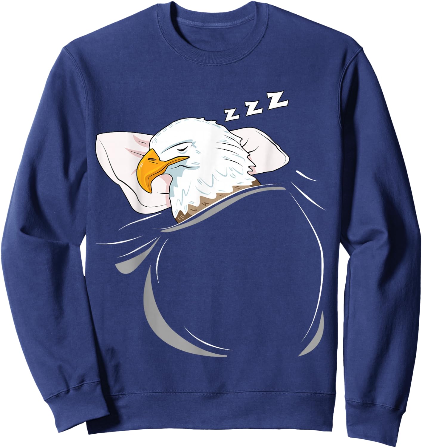 Bald Sea Eagle Sleeping Pyjamas Top Gift Eagle Sweatshirt - Sweatshirt | Navy