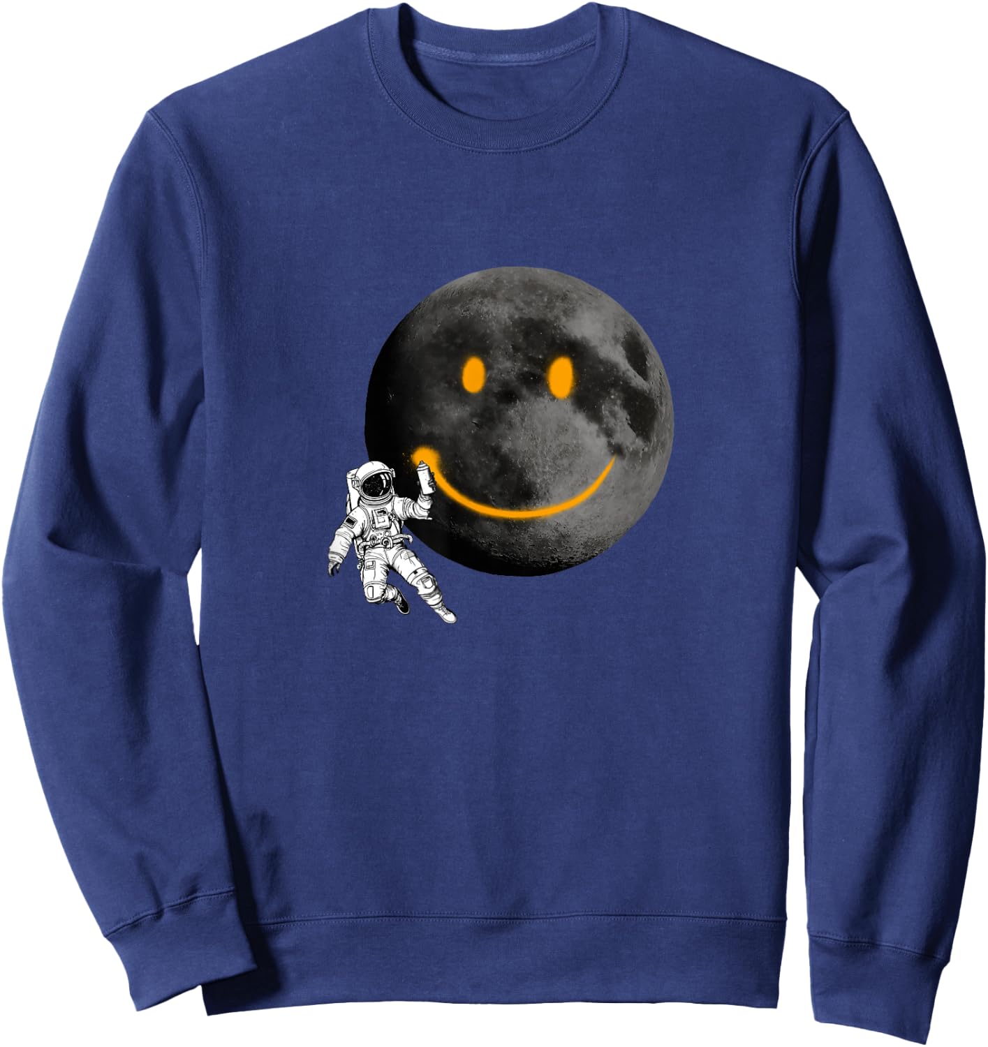Astronaut Painting a face on The Moon Sweatshirt - Sweatshirt | Navy
