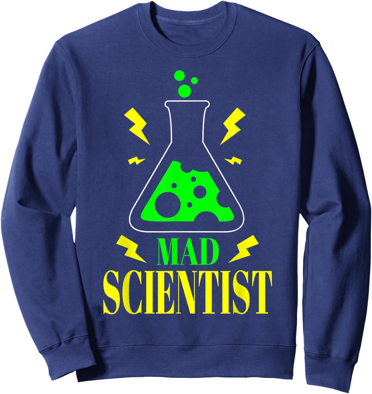 Funny Mad Scientist Men Women Kids Halloween Science Teacher Sweatshirt - Sweatshirt | Navy